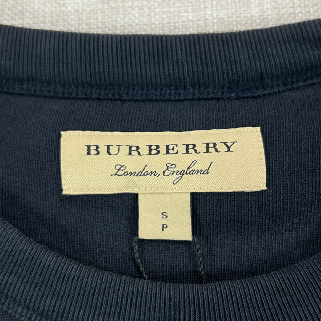 BURBERRY SPLIT-COLOR EMBROIDERED CREST CREWNECK SWEATSHIRT