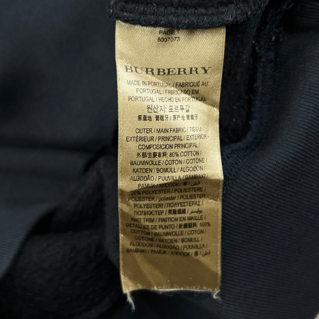 BURBERRY SPLIT-COLOR EMBROIDERED CREST CREWNECK SWEATSHIRT