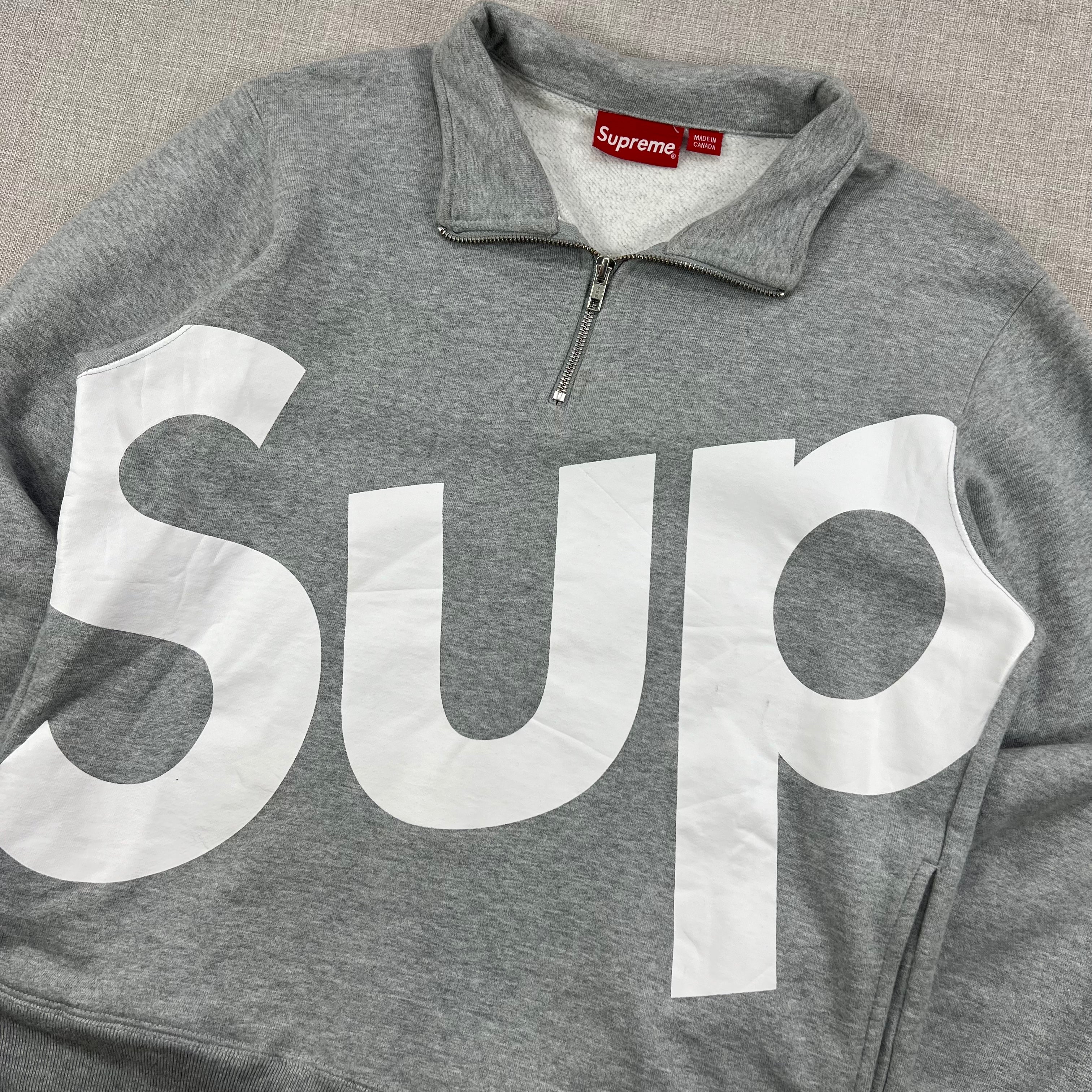 SUPREME SUP HALF ZIP PULLOVER SWEATSHIRT