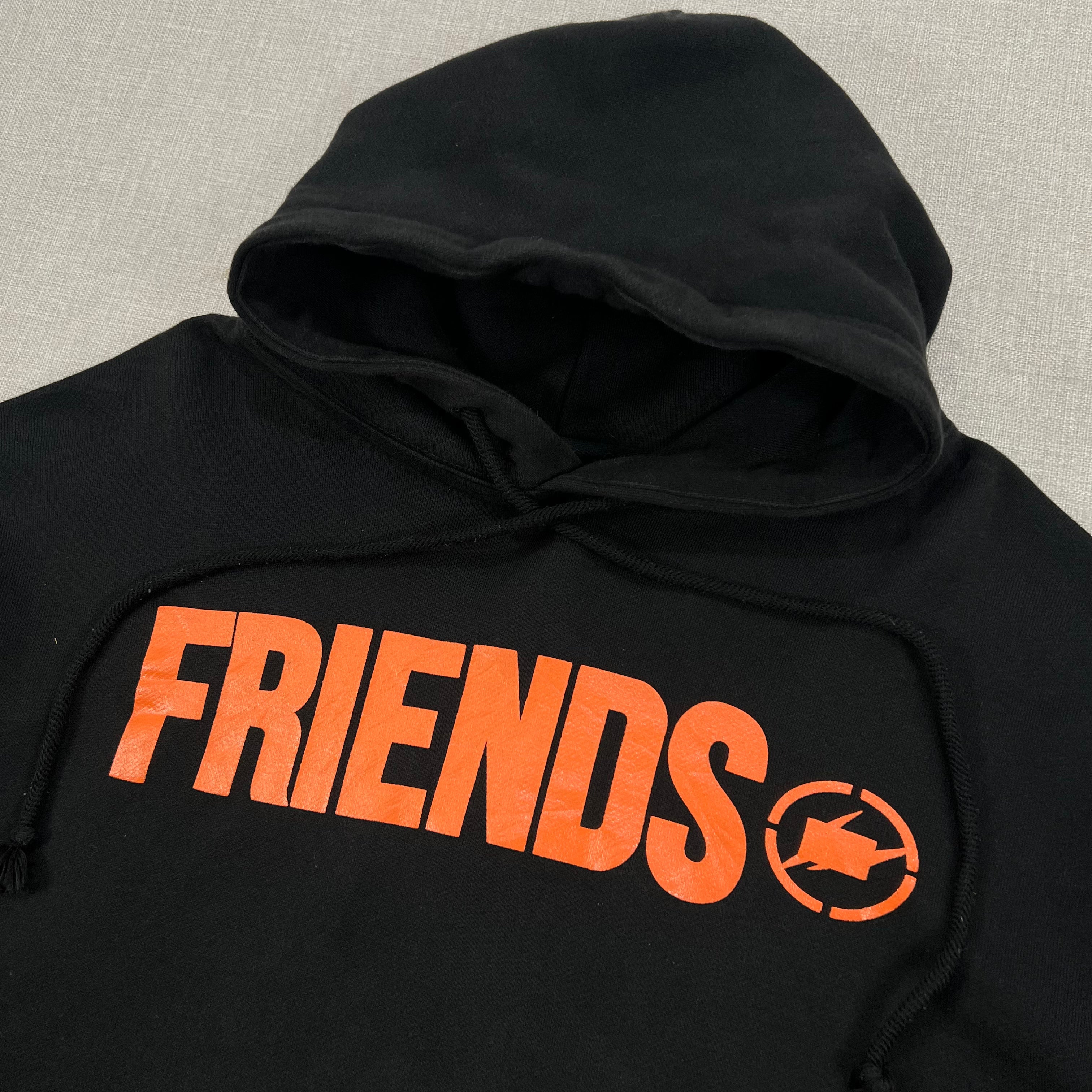 BLACK VLONE X FRAGMENT DESIGN FRIEND (CROPPED) HOODIE