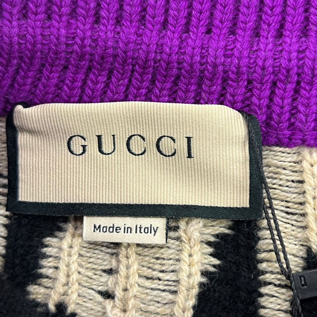 GUCCI JACQUARD-KNIT WOOL AND COTTON BLEND SHORTS
