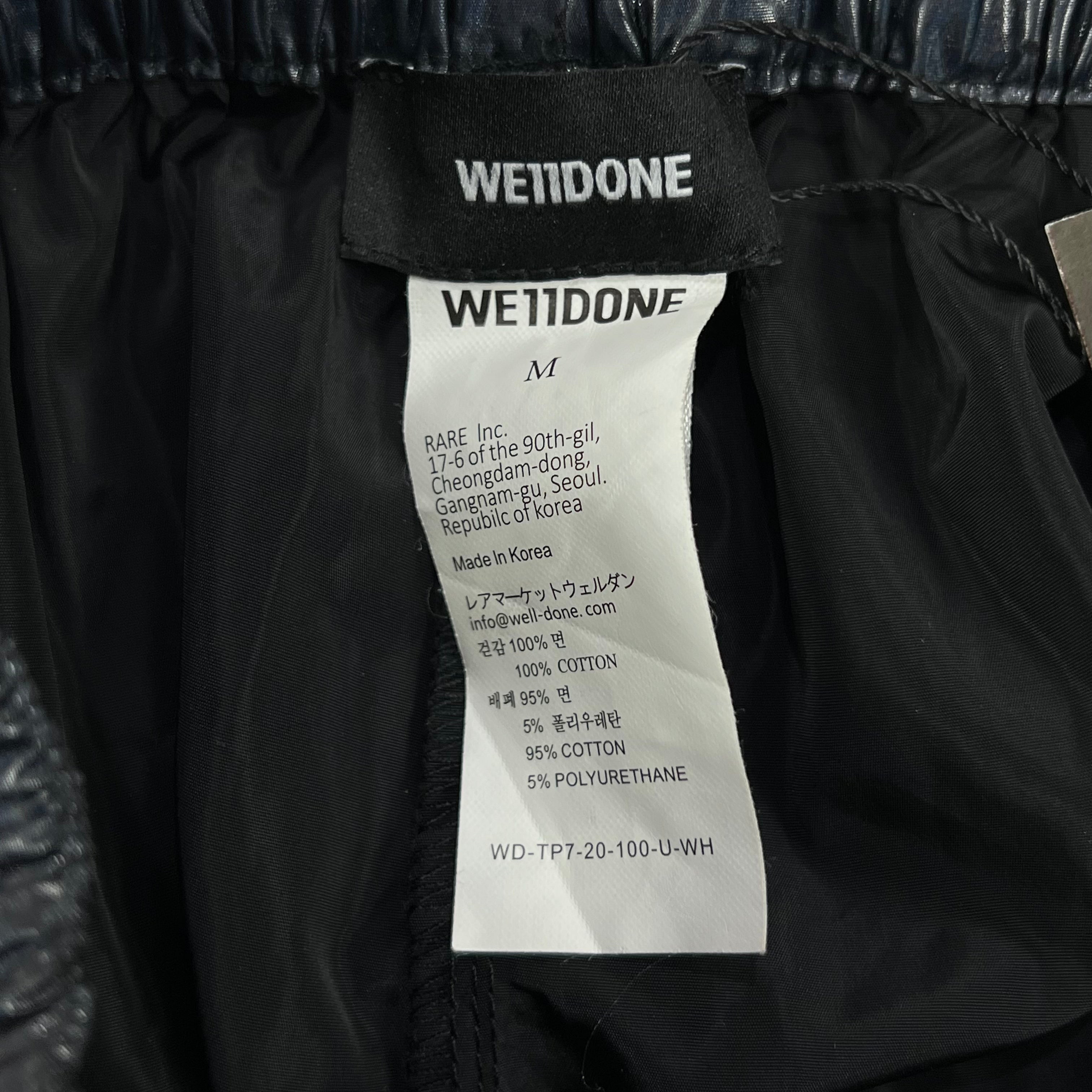 WE11DONE GLOSSY RIPSTOP SHORTS