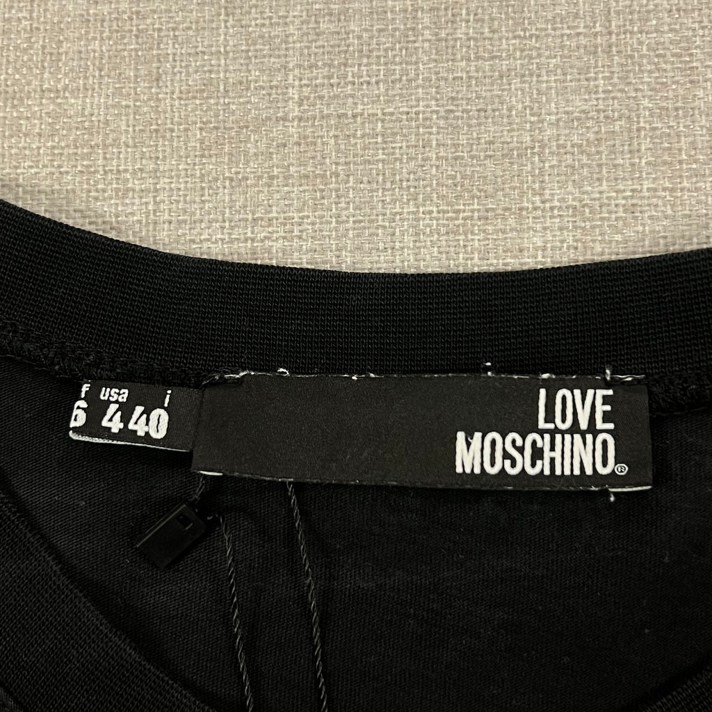 BLACK COTTON TEE "LOVE MOSCHINO" DIFFUSION LINE