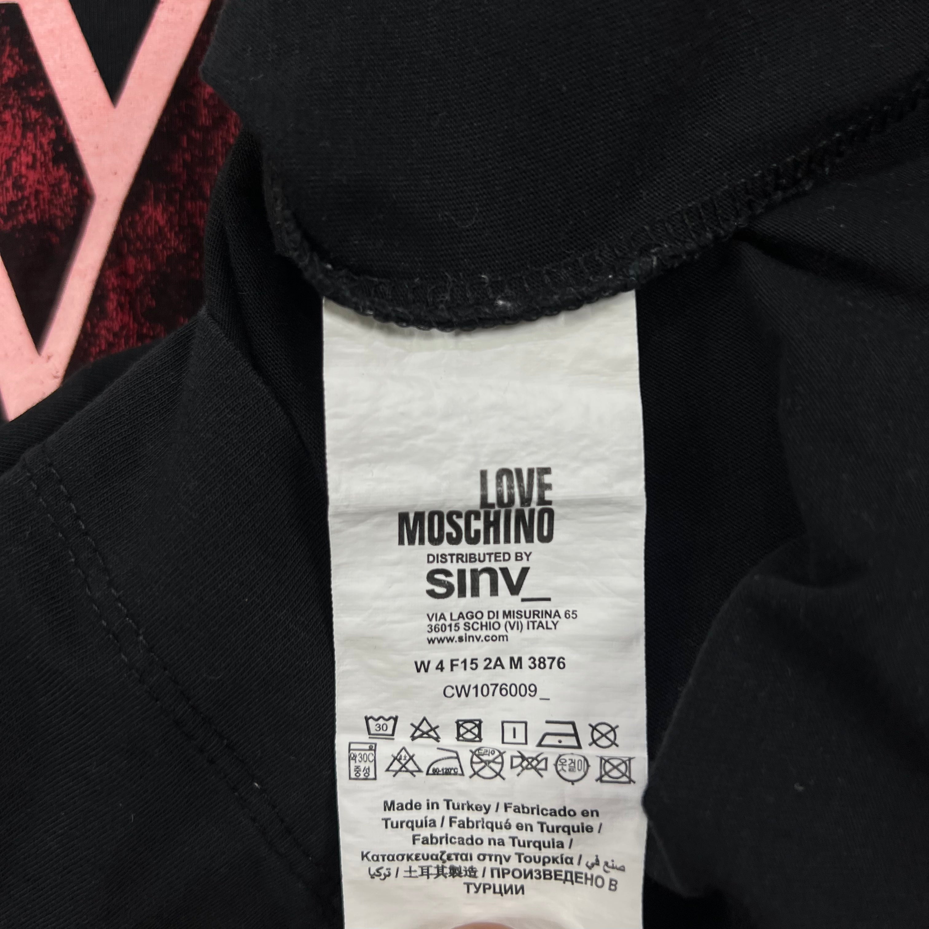 BLACK COTTON TEE "LOVE MOSCHINO" DIFFUSION LINE