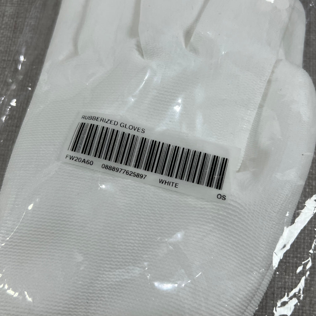 WHITE SUPREME BOX LOGO RUBBERIZED GLOVES