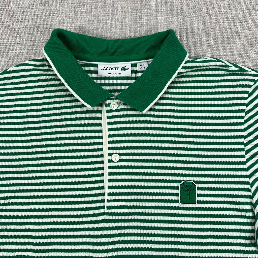 LACOSTE GREEN STRIPED P/S