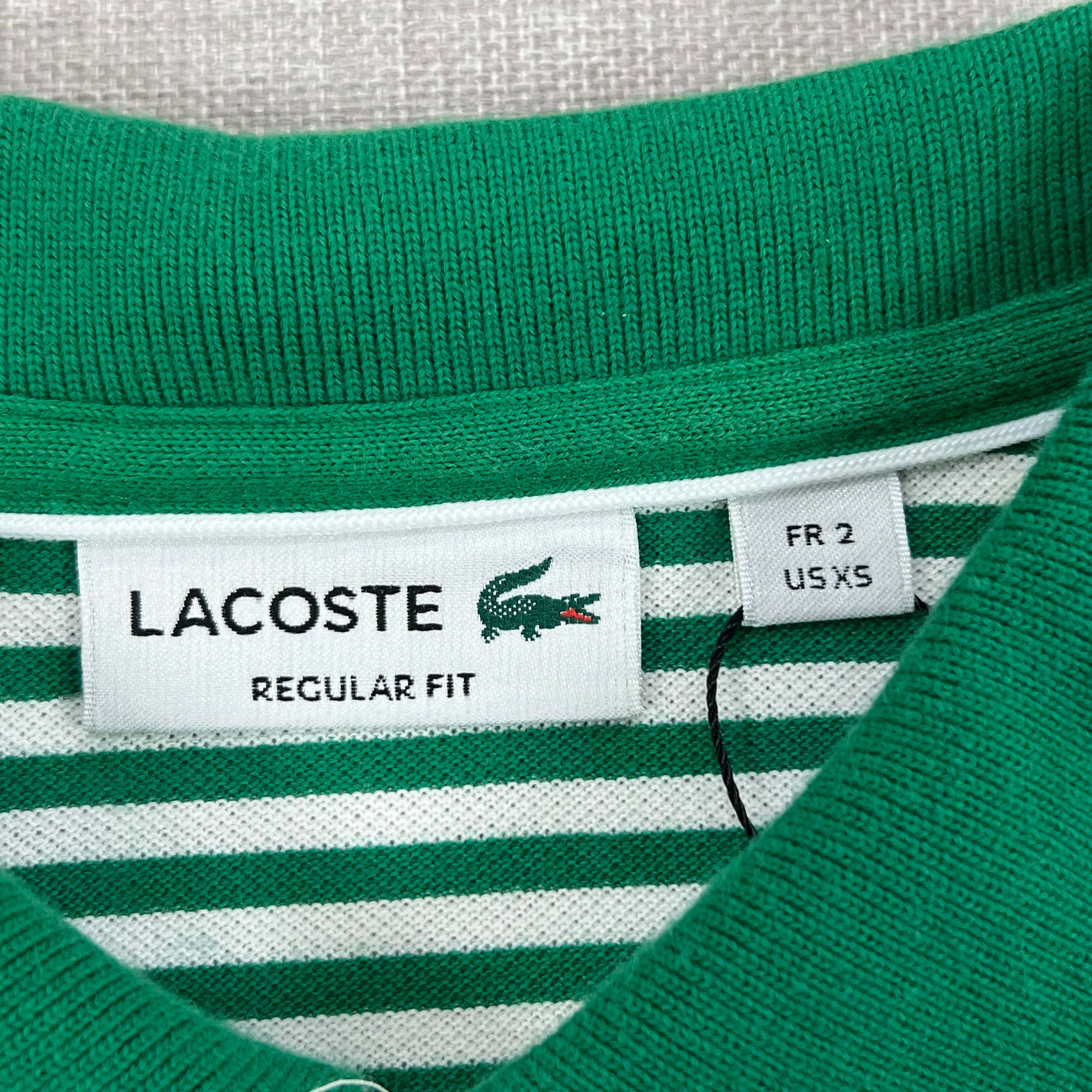 LACOSTE GREEN STRIPED P/S