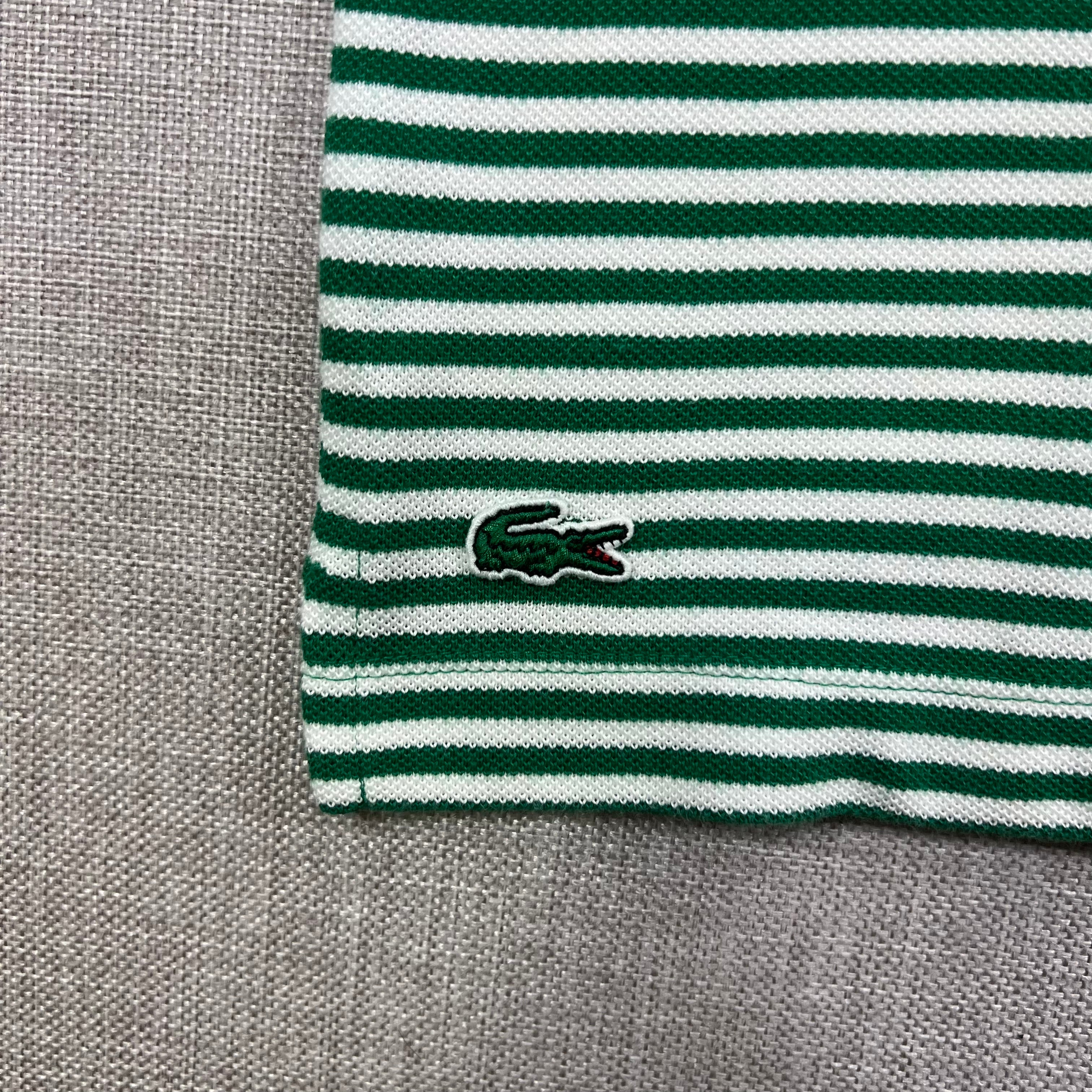 LACOSTE GREEN STRIPED P/S
