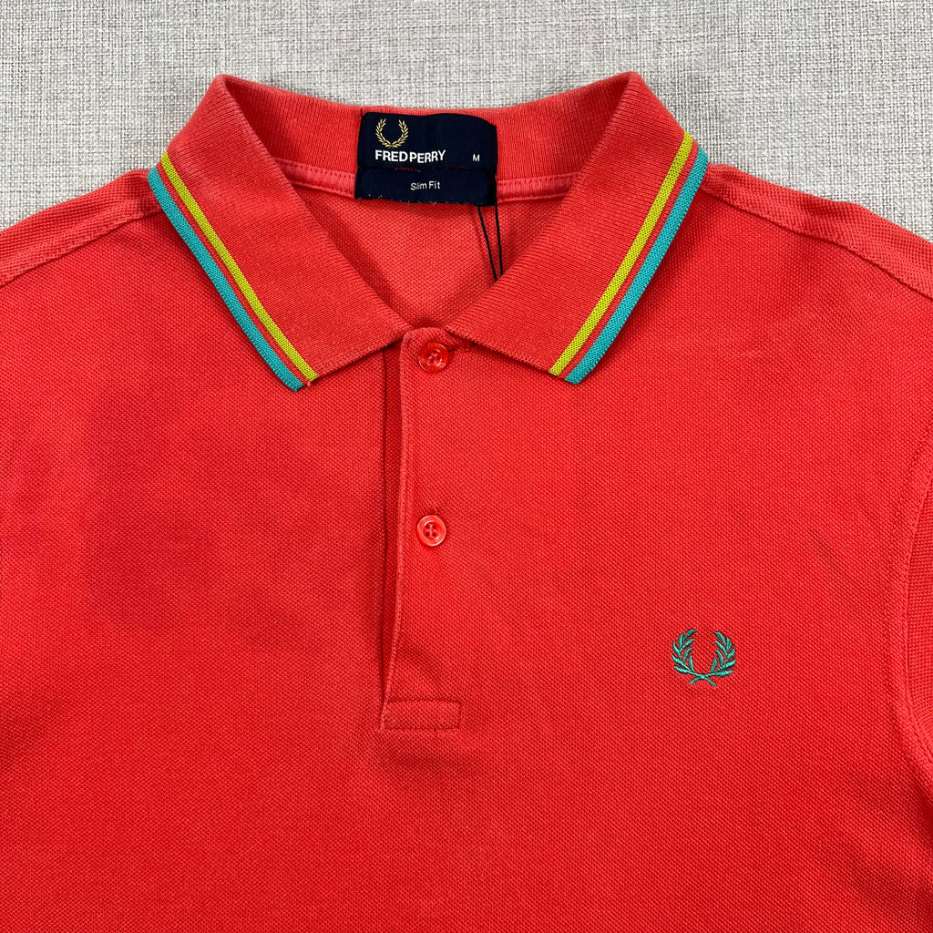 FREDPERRY TWIN TIPPING COLAR AND CUFFS P/S