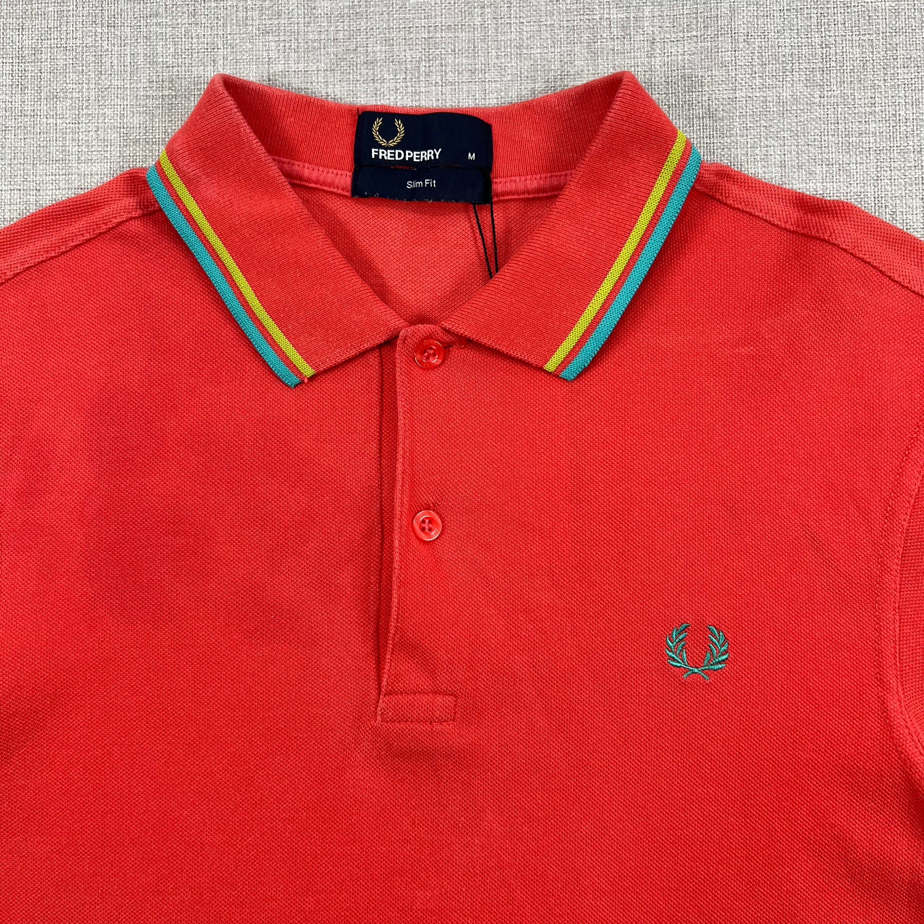 FREDPERRY TWIN TIPPING COLAR AND CUFFS P/S