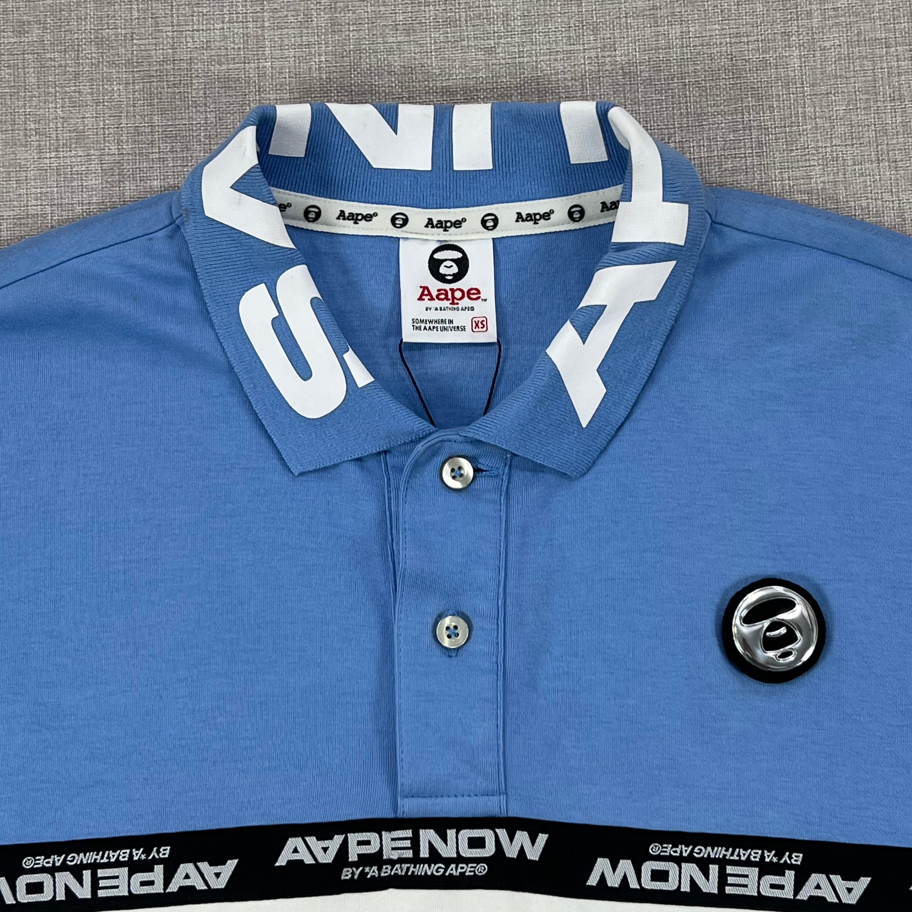 AAPE P/S "AAPE NOW" BLUE & WHITE COLORBLOCK