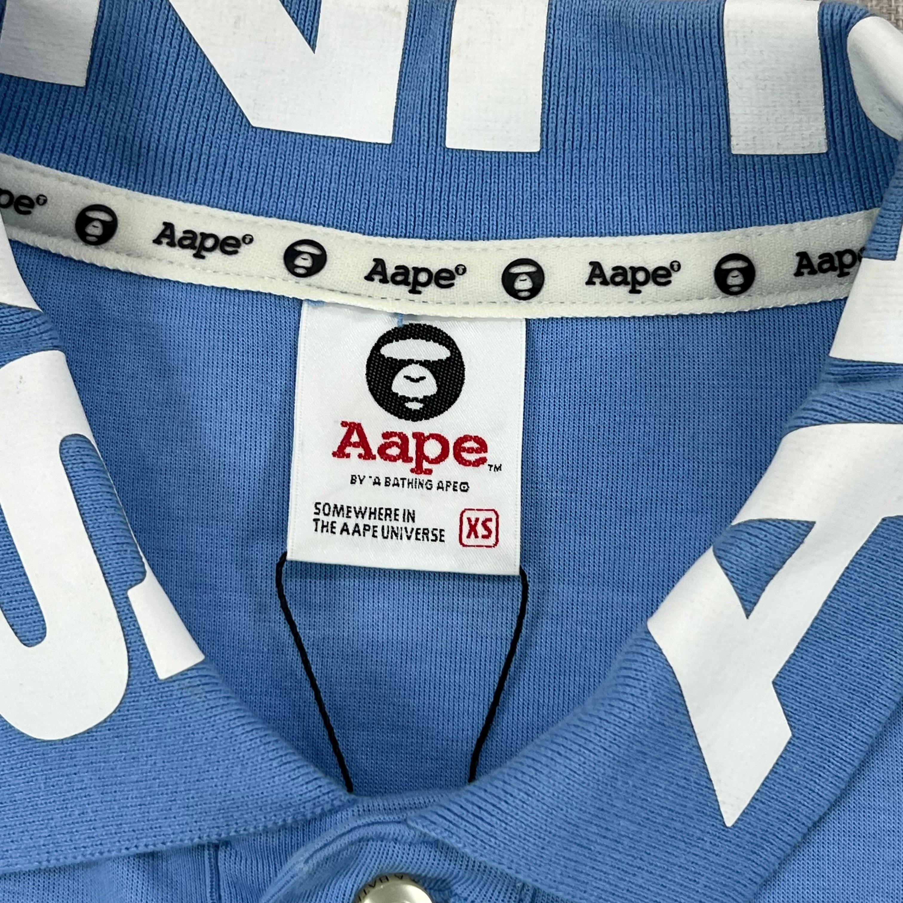 AAPE P/S "AAPE NOW" BLUE & WHITE COLORBLOCK