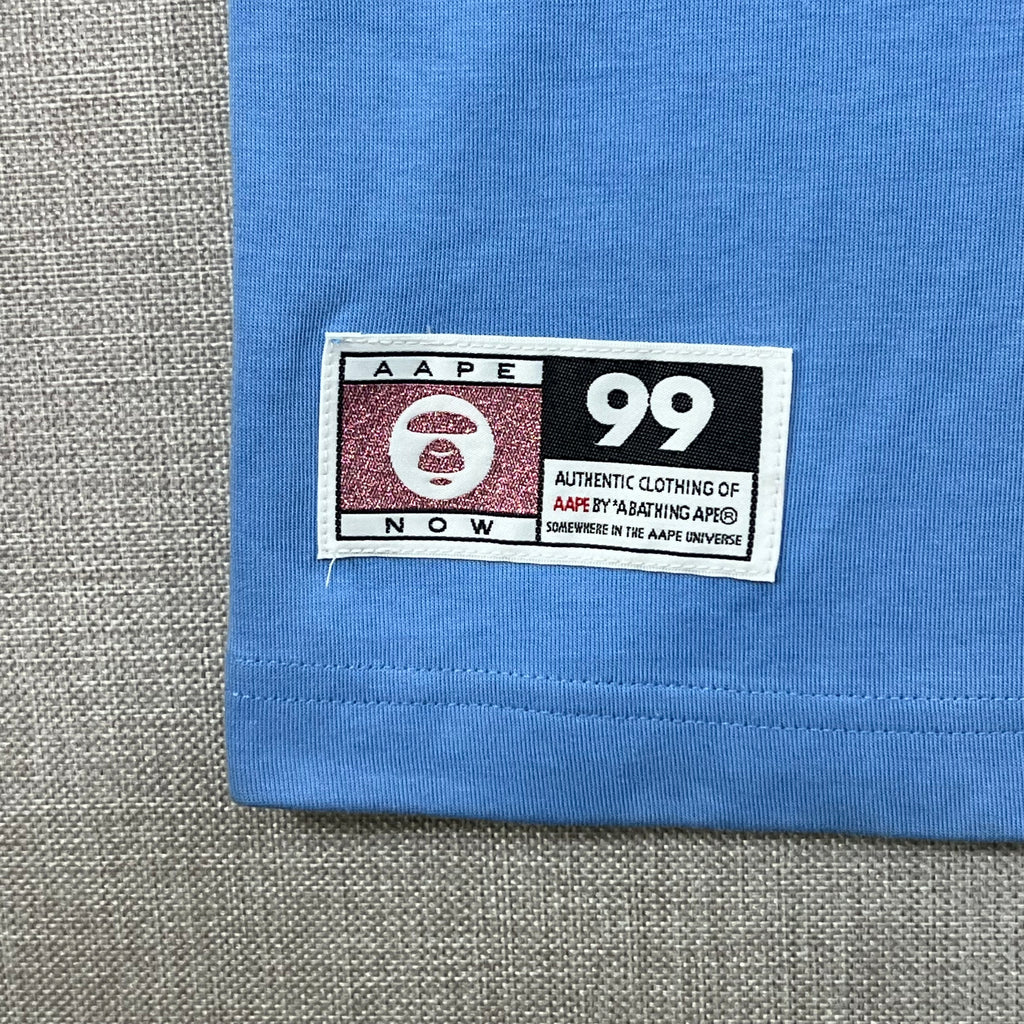 AAPE P/S "AAPE NOW" BLUE & WHITE COLORBLOCK