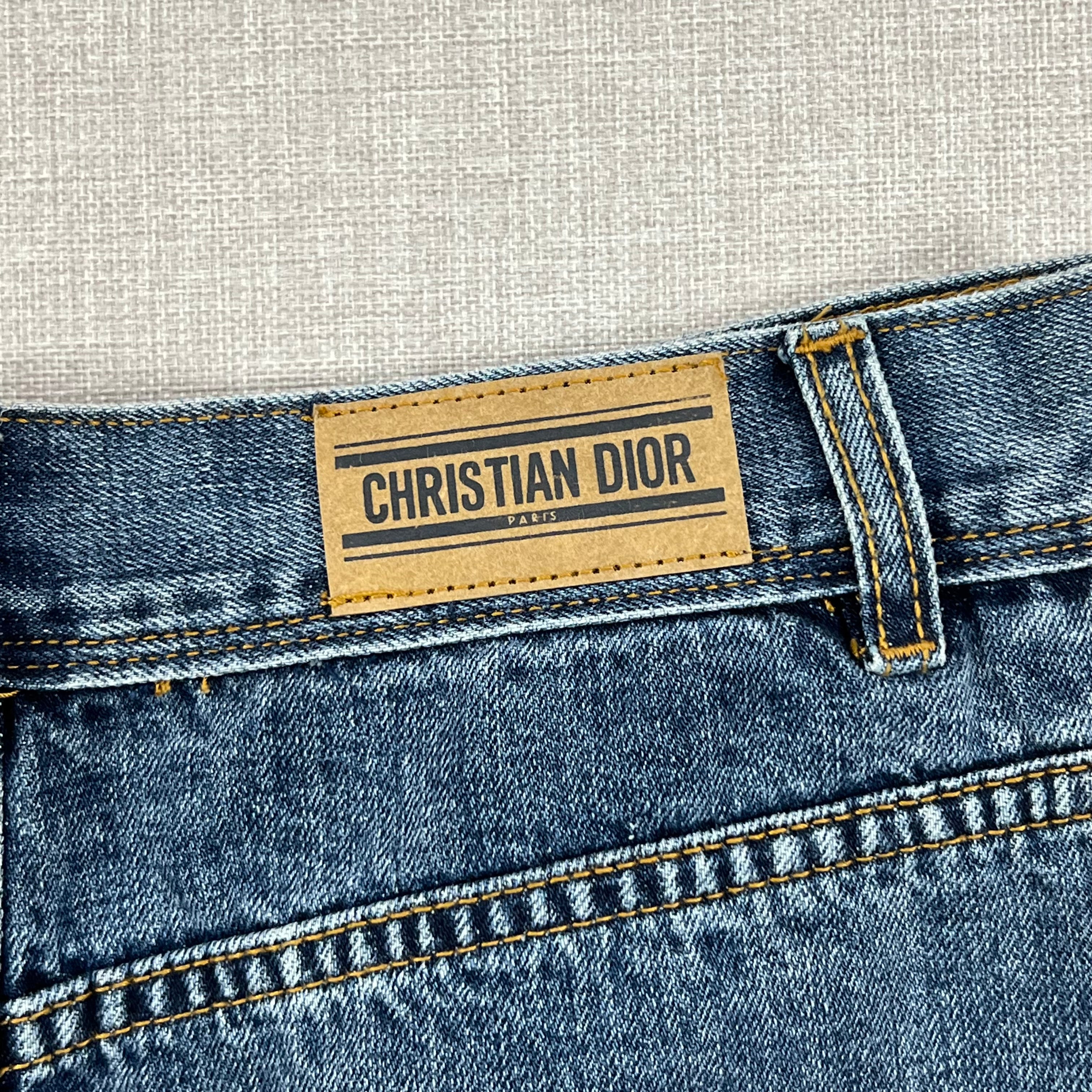 CHRISTIAN DIOR INDIGO DENIM MINI SKIRT