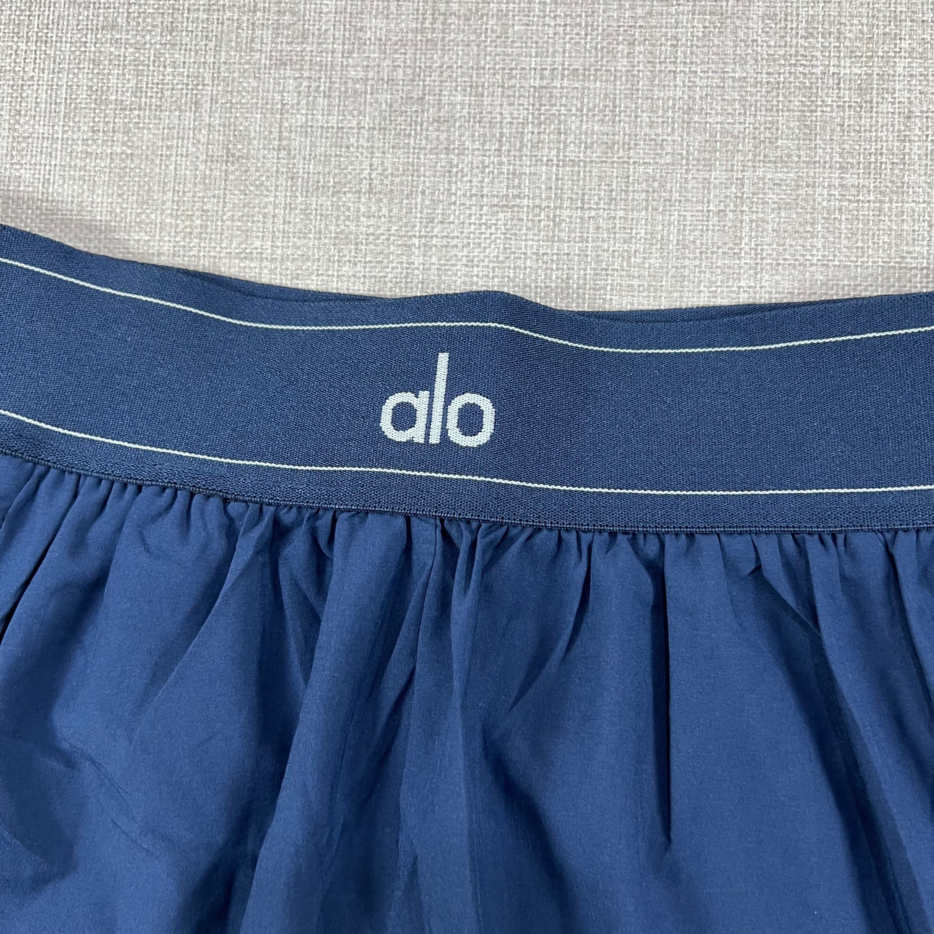 ALO YOGA MATCH POINT SHORTS NAVY BLUE