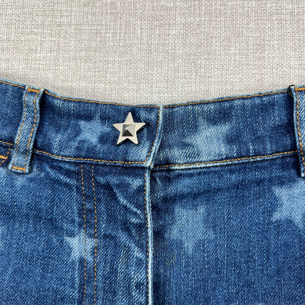 VALENTINO DENIM STAR PRINT PATTERN SHORT