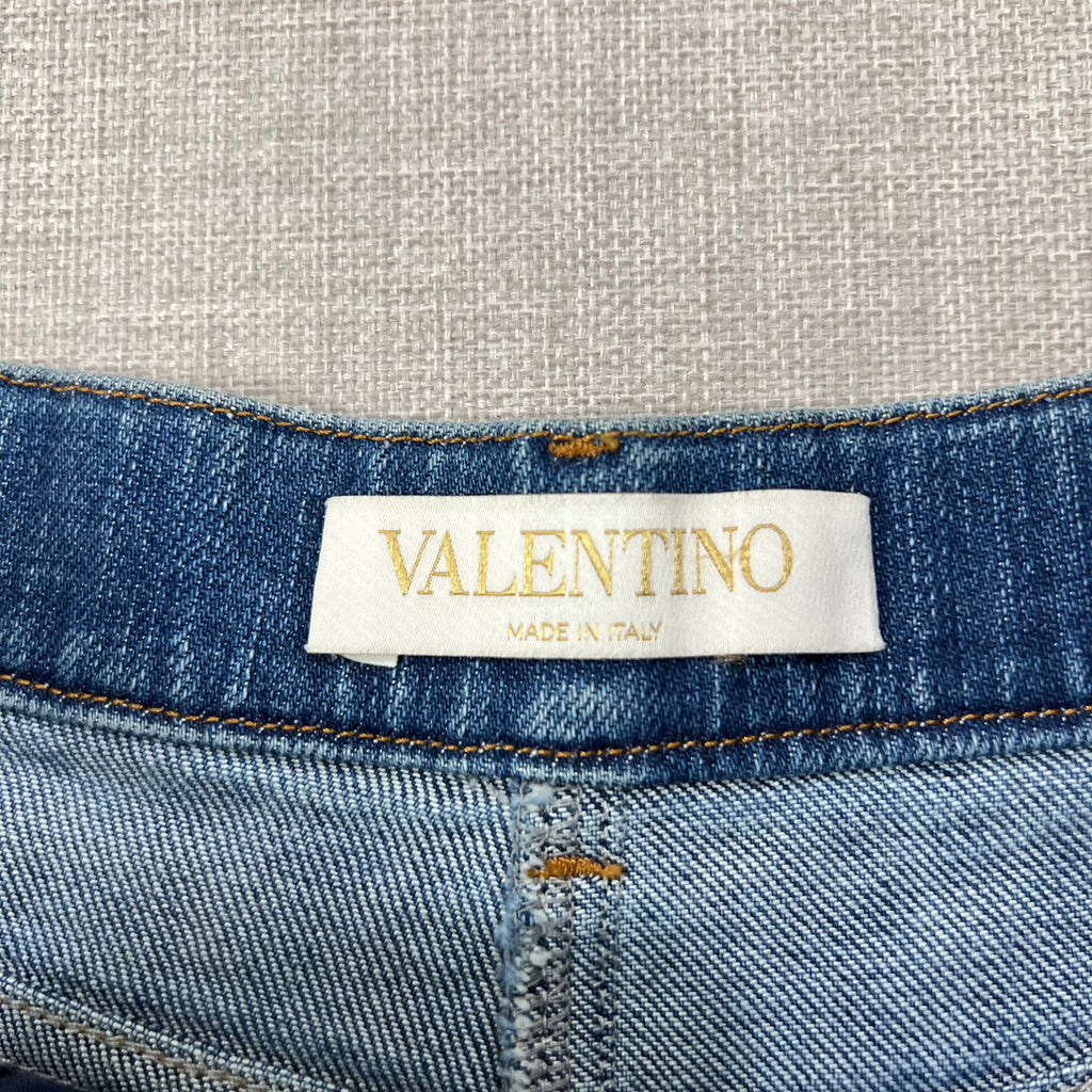 VALENTINO DENIM STAR PRINT PATTERN SHORT