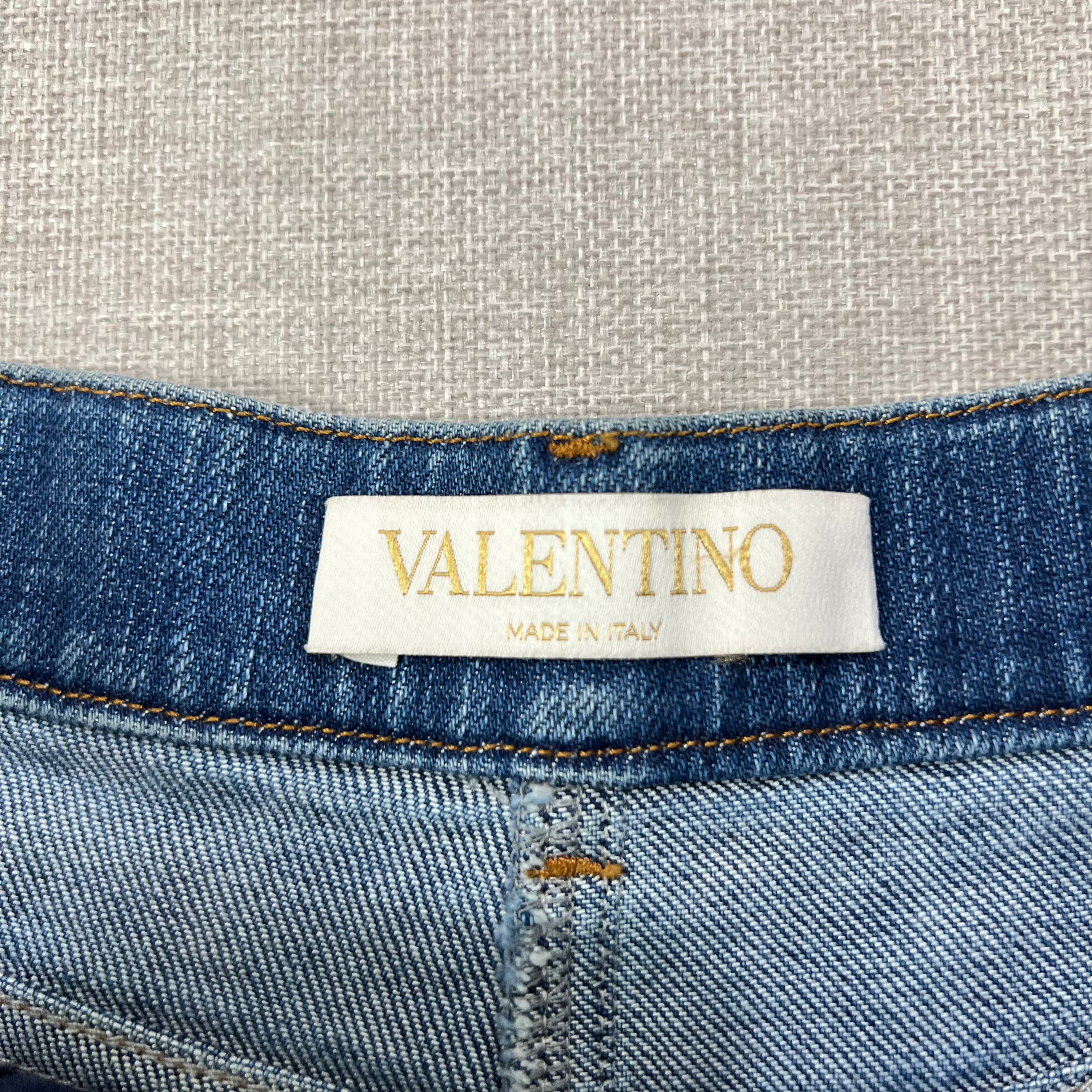 VALENTINO DENIM STAR PRINT PATTERN SHORT