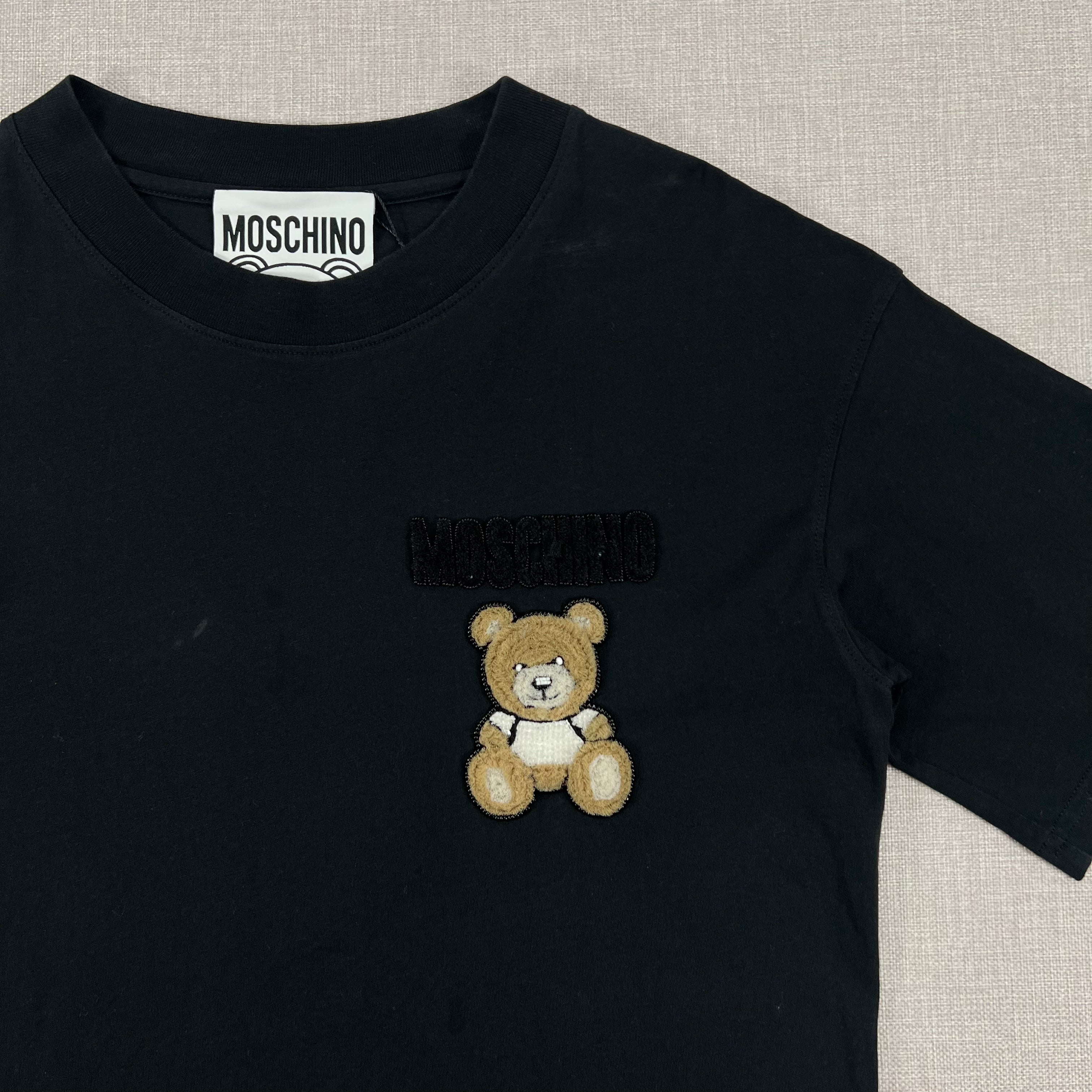 MOSCHINO EMBROIDERED TEDDY BEAR MOTIF TEE