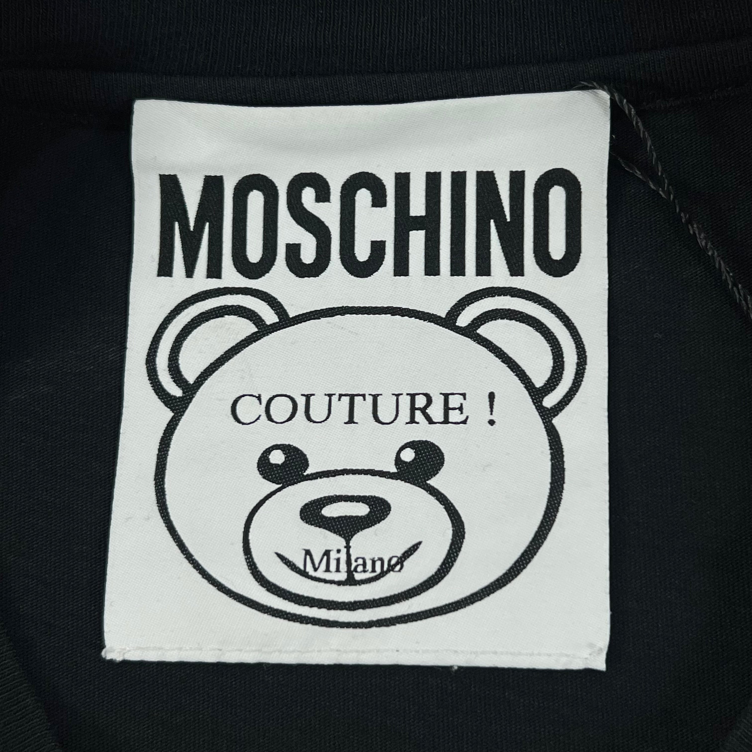 MOSCHINO EMBROIDERED TEDDY BEAR MOTIF TEE