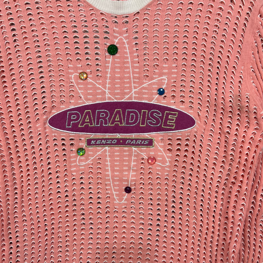 KENZO PARADISE PINK MESH KNITTED SWEATER