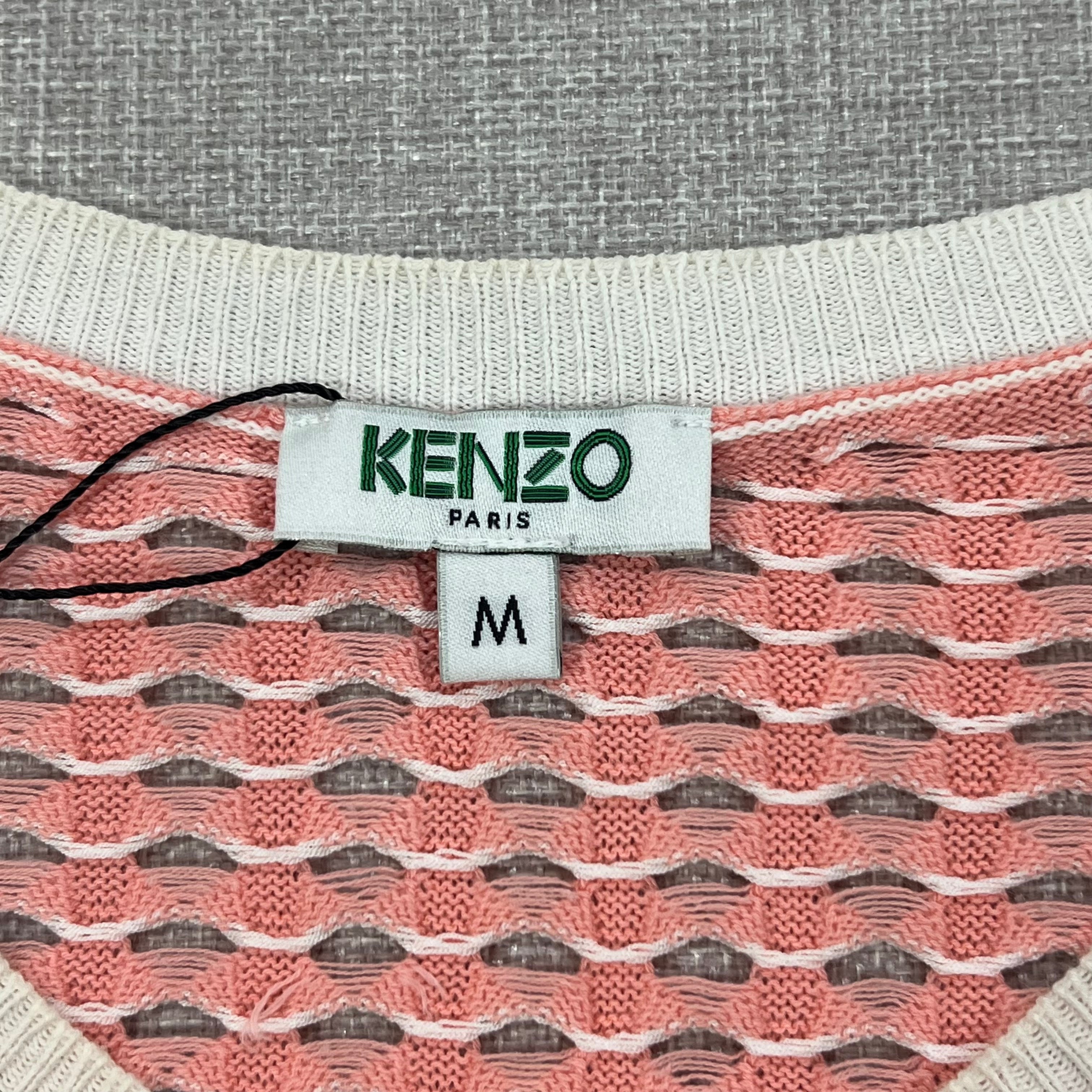 KENZO PARADISE PINK MESH KNITTED SWEATER