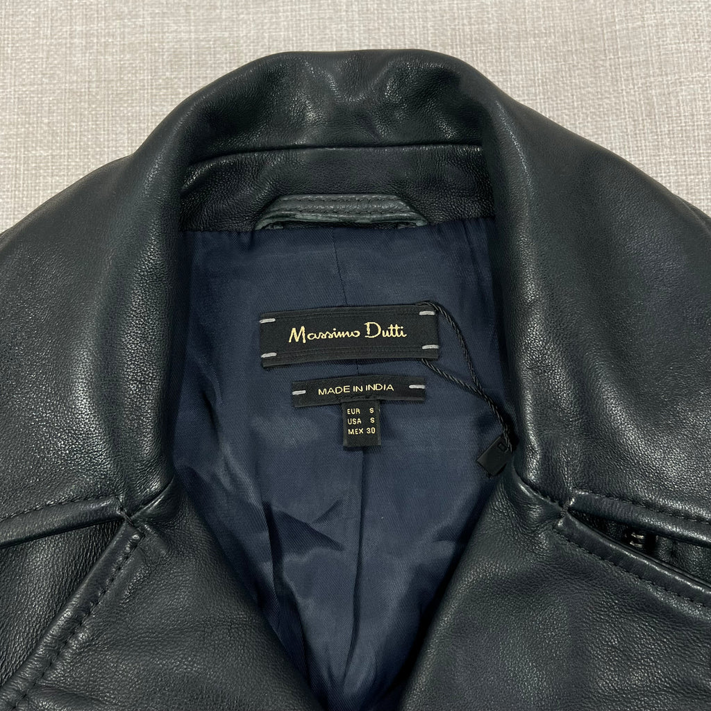 MASSIMO DUTTI LEATHER BIKER JACKET