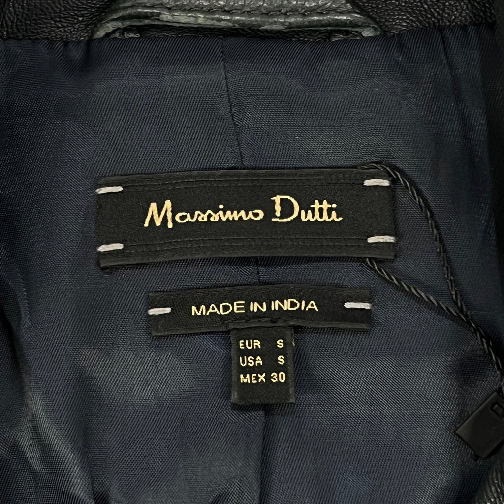 MASSIMO DUTTI LEATHER BIKER JACKET