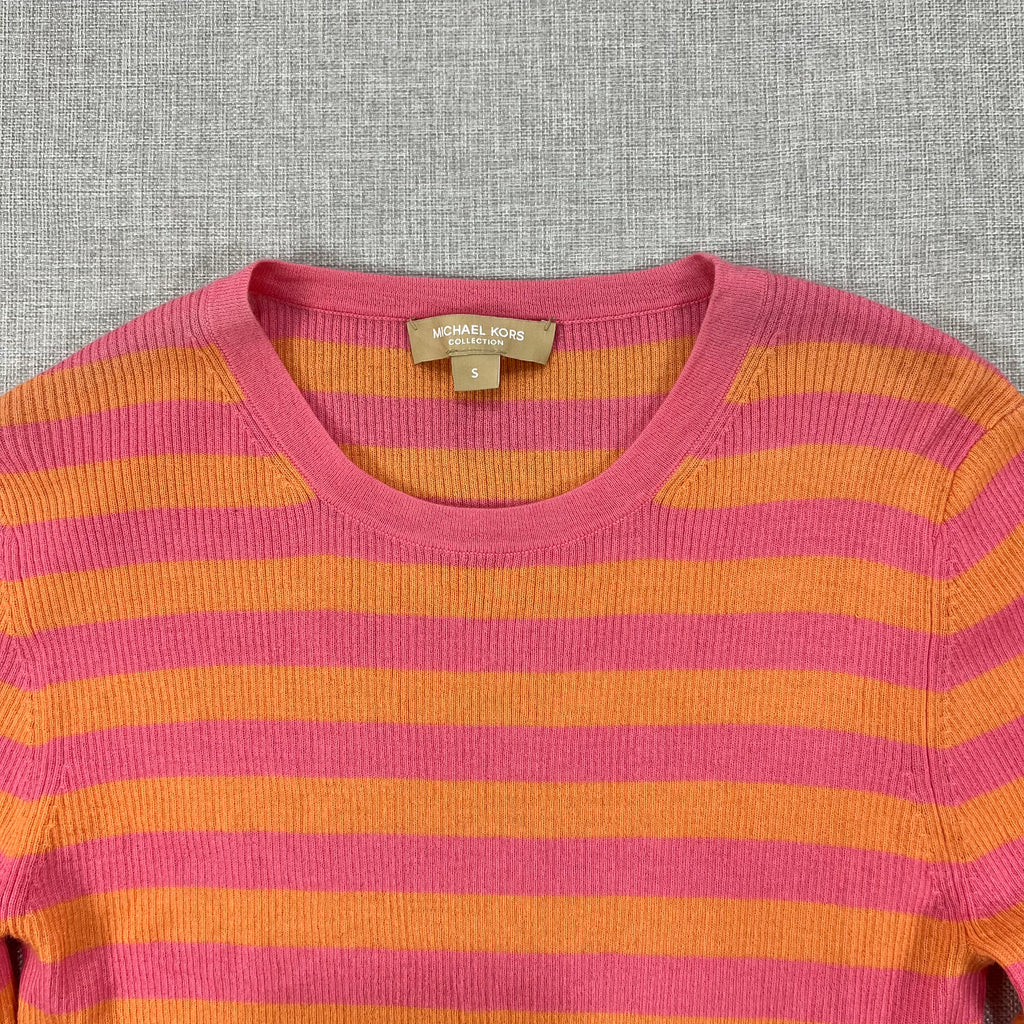 MICHAEL KORS STRIPED LONG-SLEEVE SWEATER