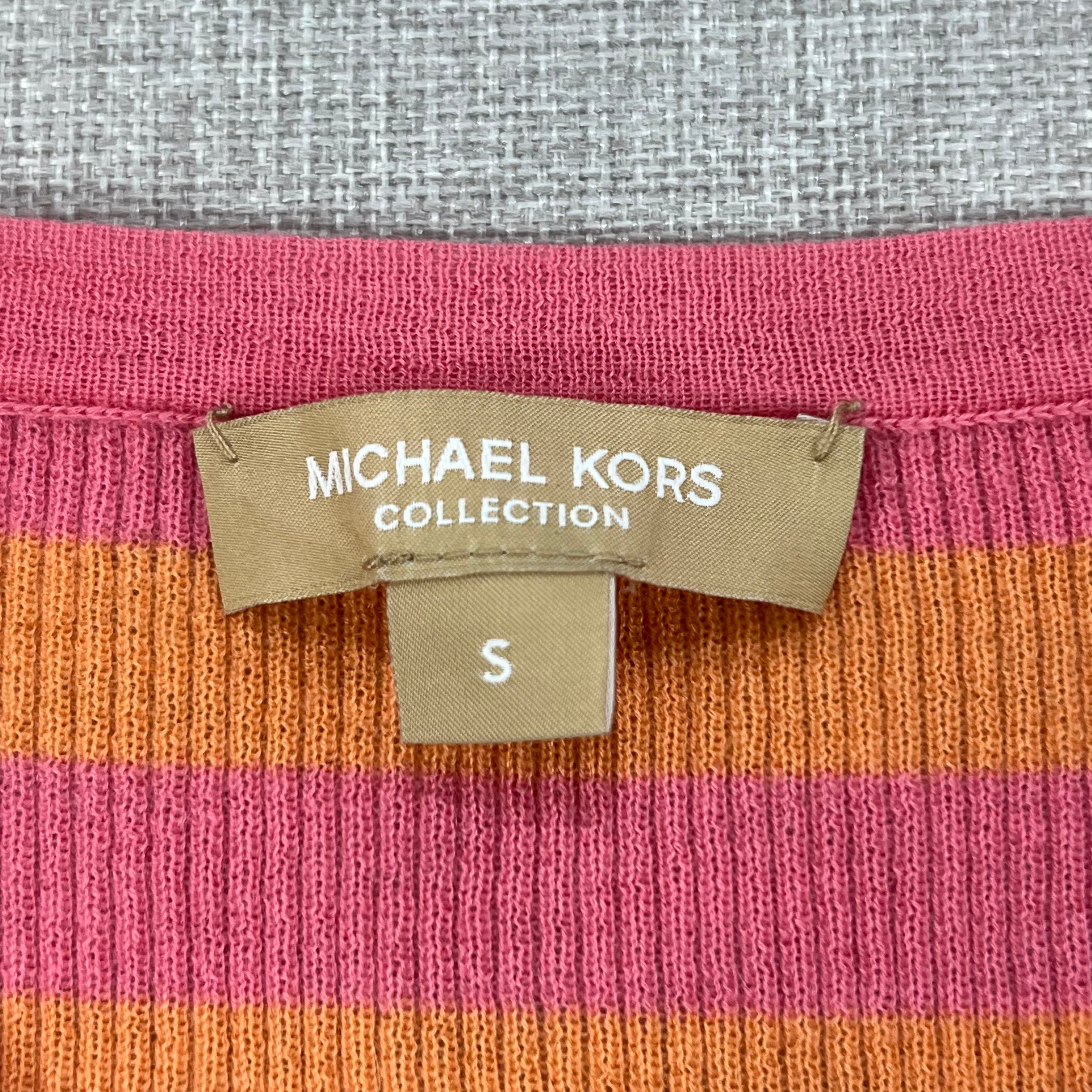 MICHAEL KORS STRIPED LONG-SLEEVE SWEATER