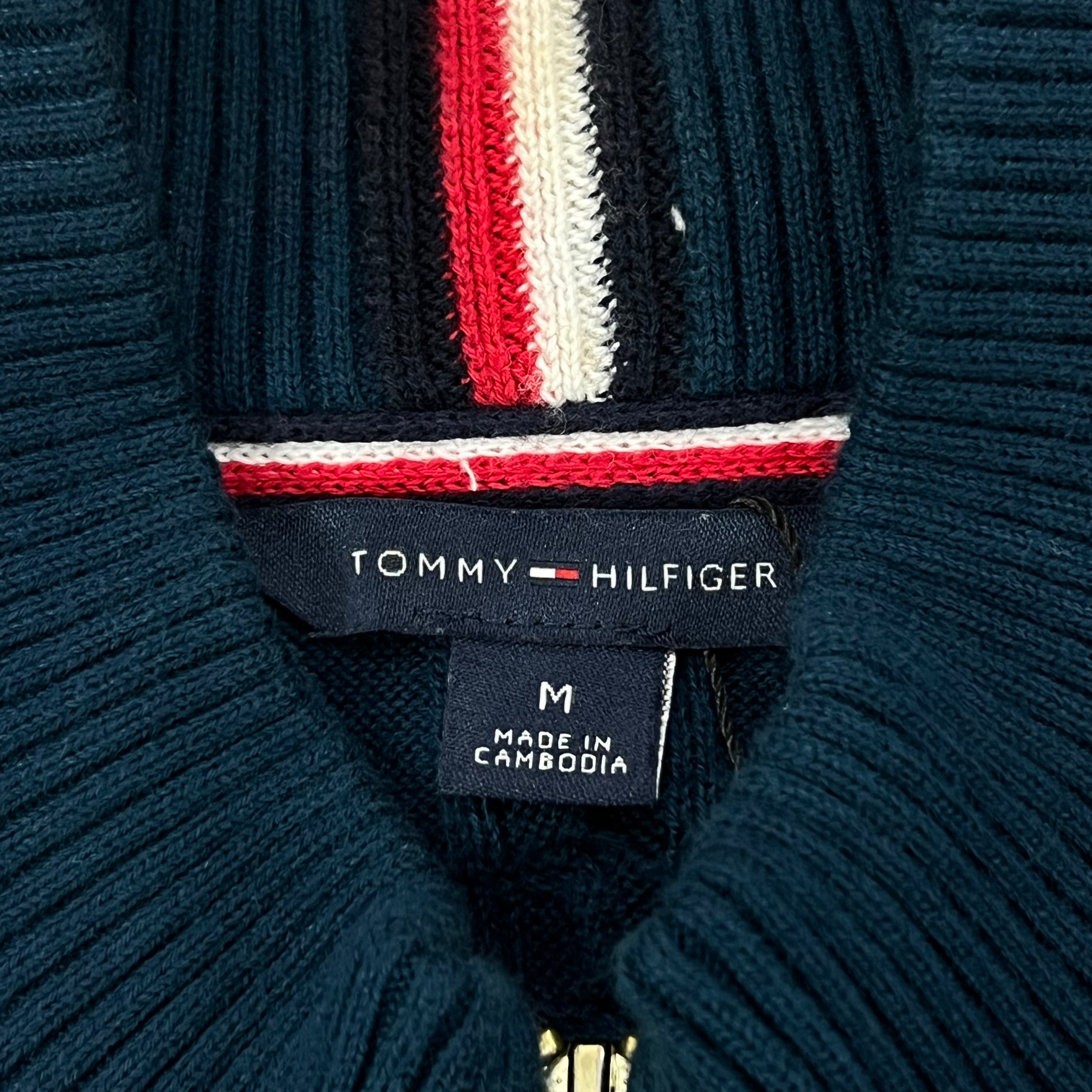 TOMMY HILFIGER NAVY BLUE ZIP-THROUGH