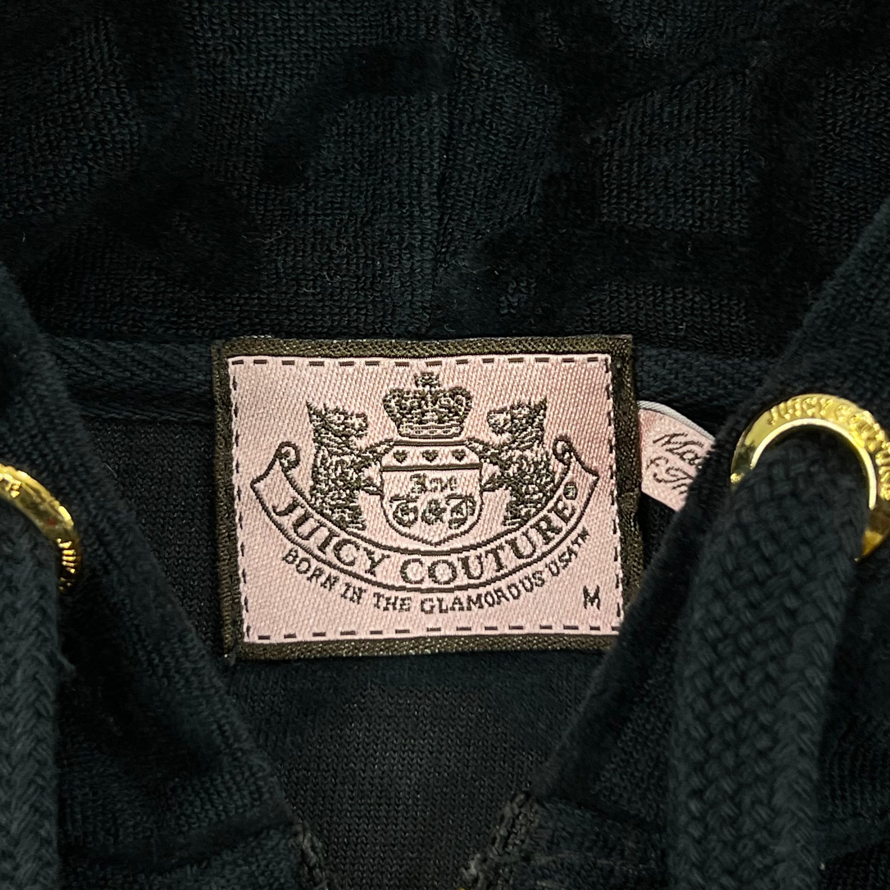 JUICY COUTURE BLACK VELOUR HOODIE