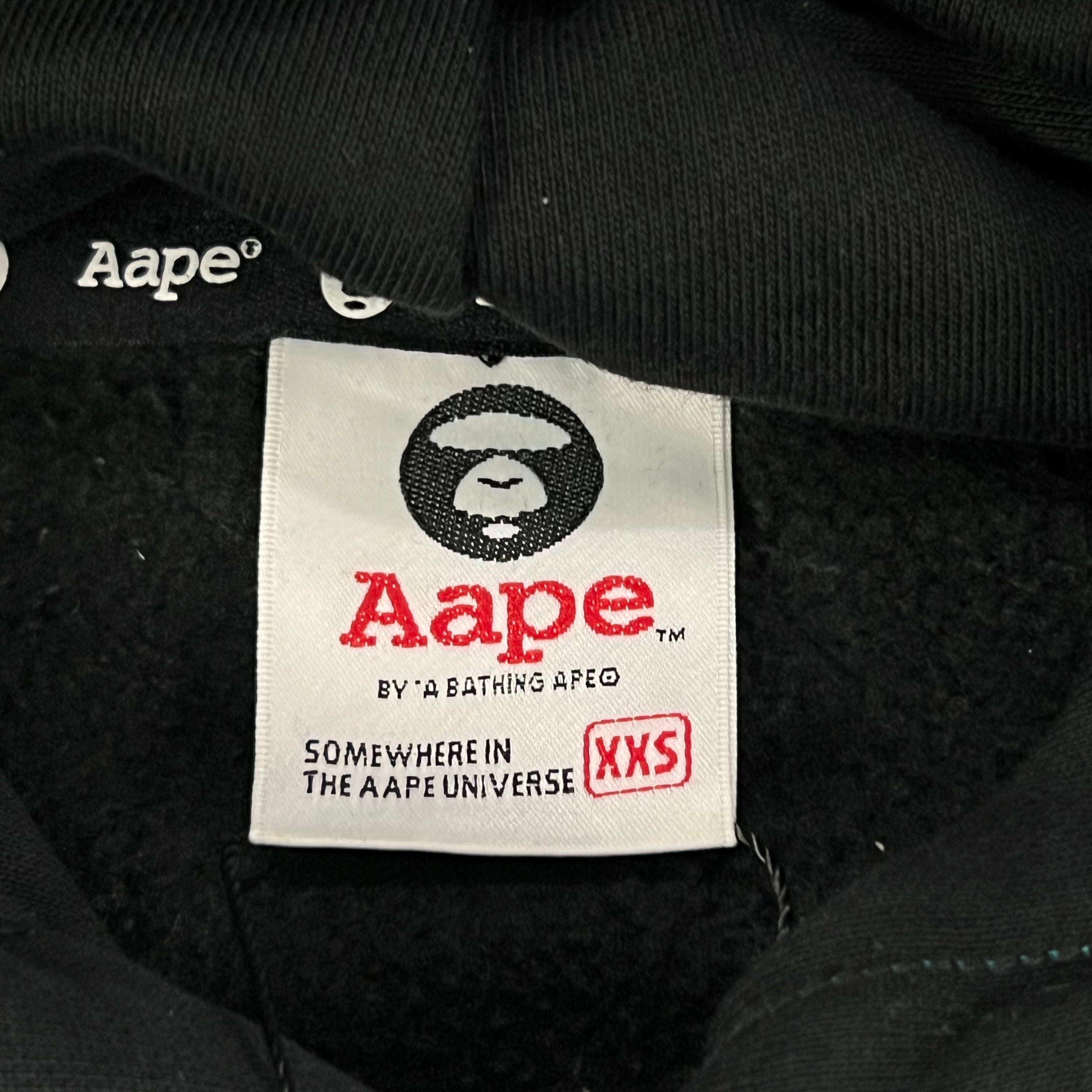 AAPE LOGO PRINT TARTAN HOODIE