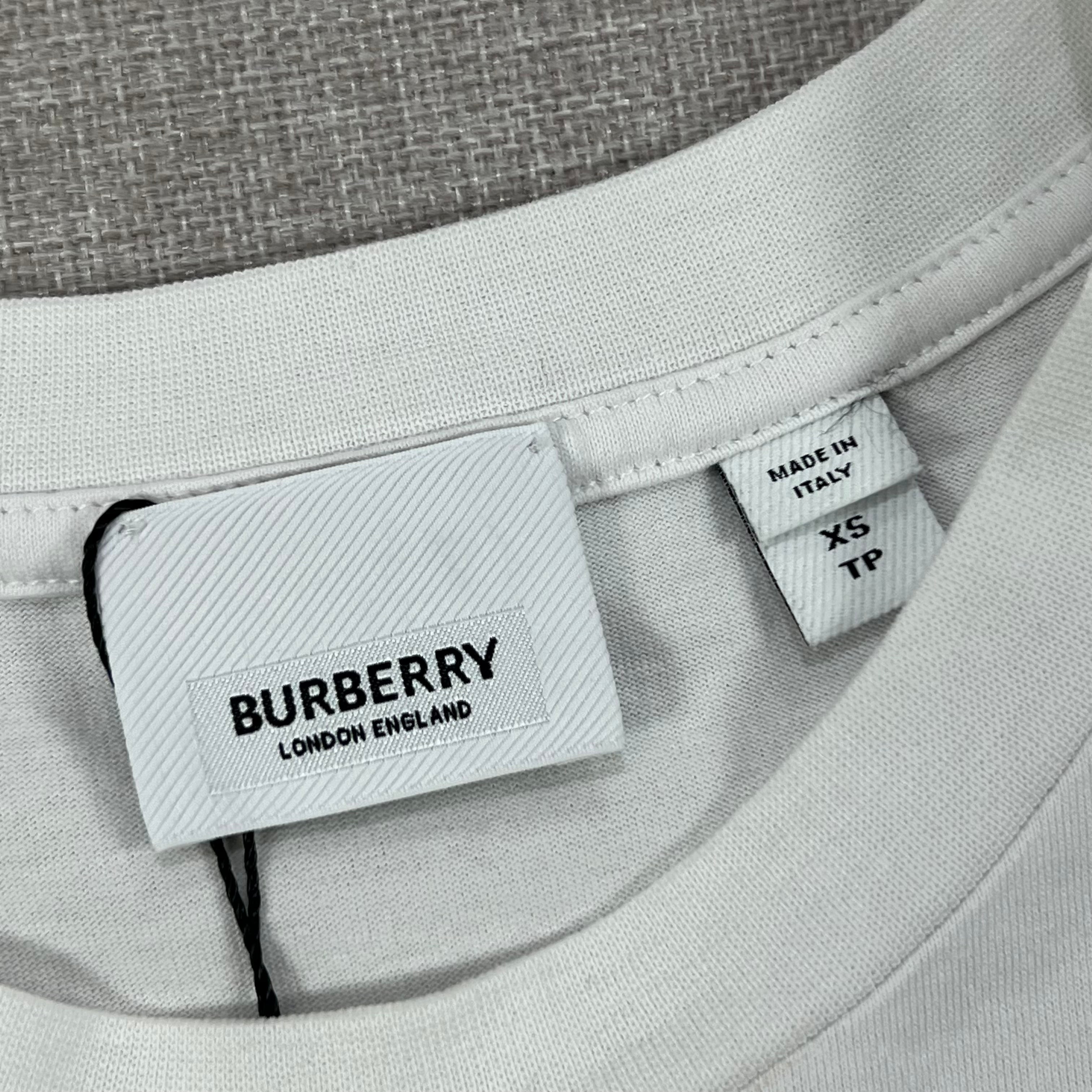 BURBERRY WHITE MONTAGE PRINTED COTTON OVERSIZED TEE