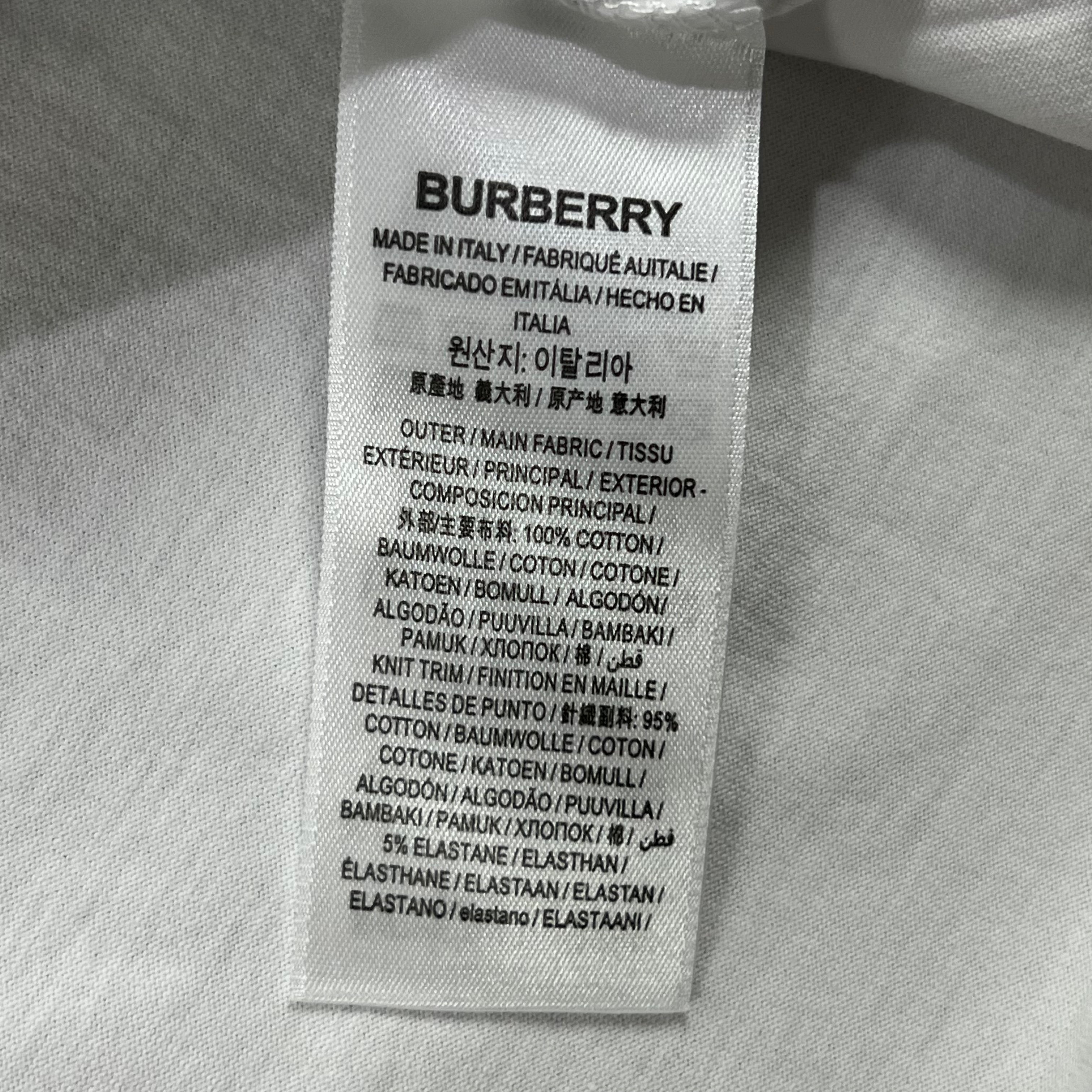 BURBERRY WHITE MONTAGE PRINTED COTTON OVERSIZED TEE