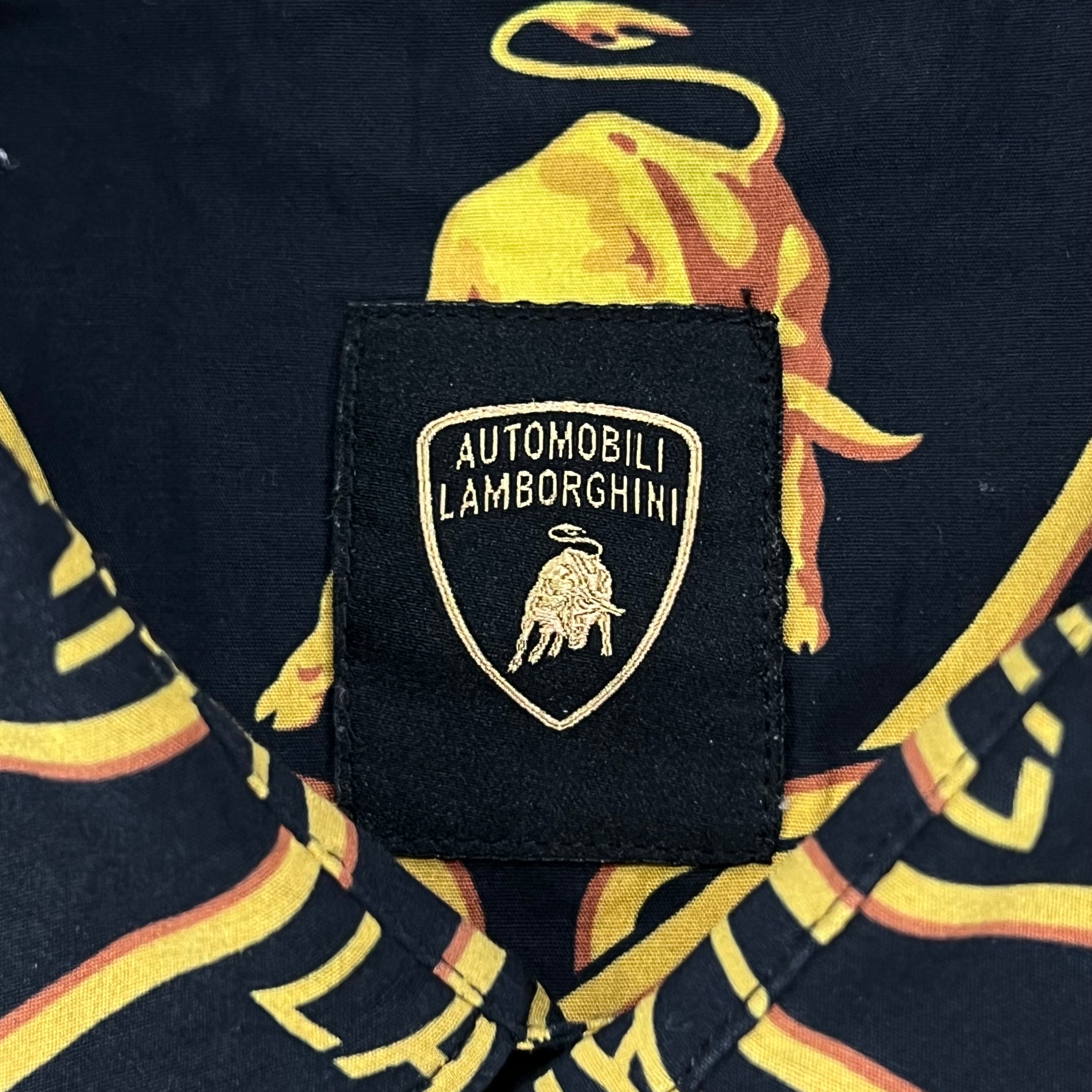 AUTOMOBILI LAMBORGHINI AOP BUTTON UP POLO