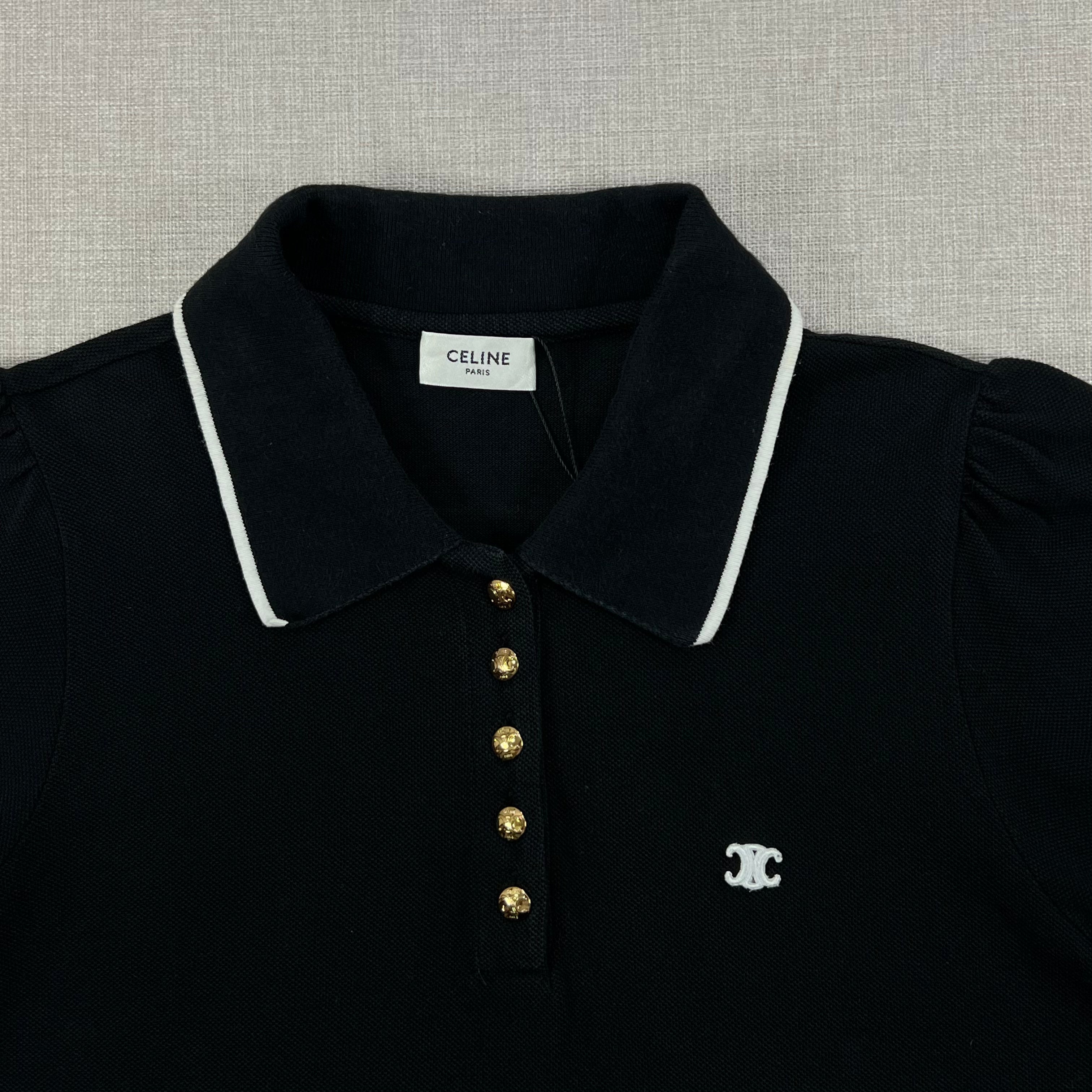 CELINE CROPPED POLO SHIRT