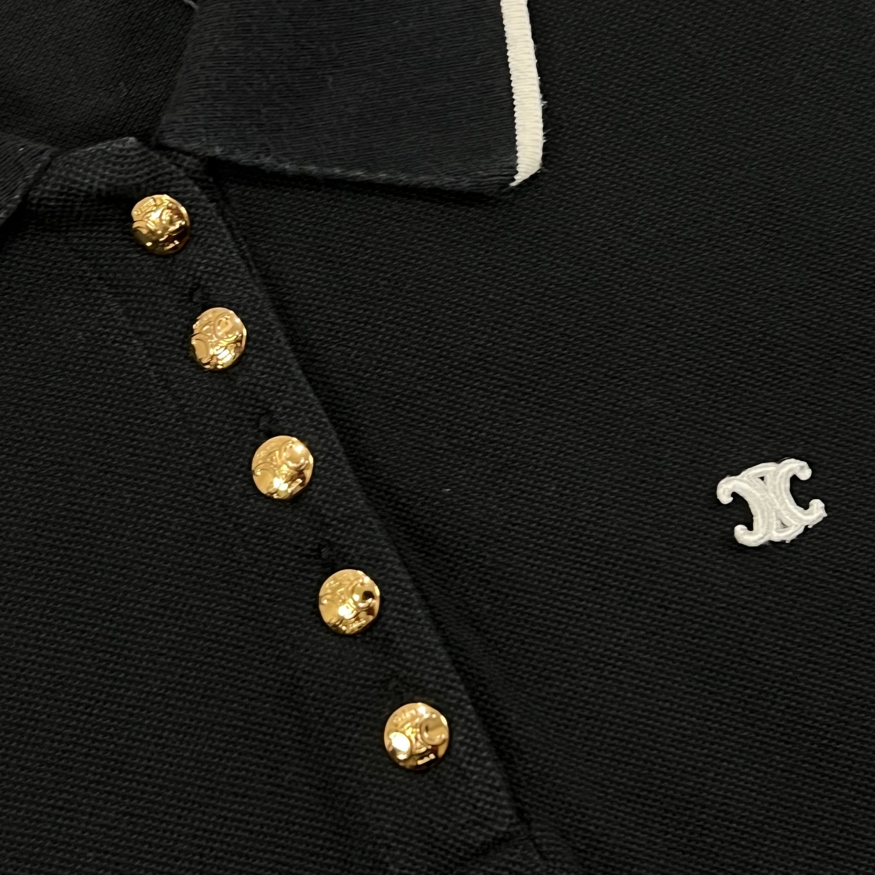 CELINE CROPPED POLO SHIRT