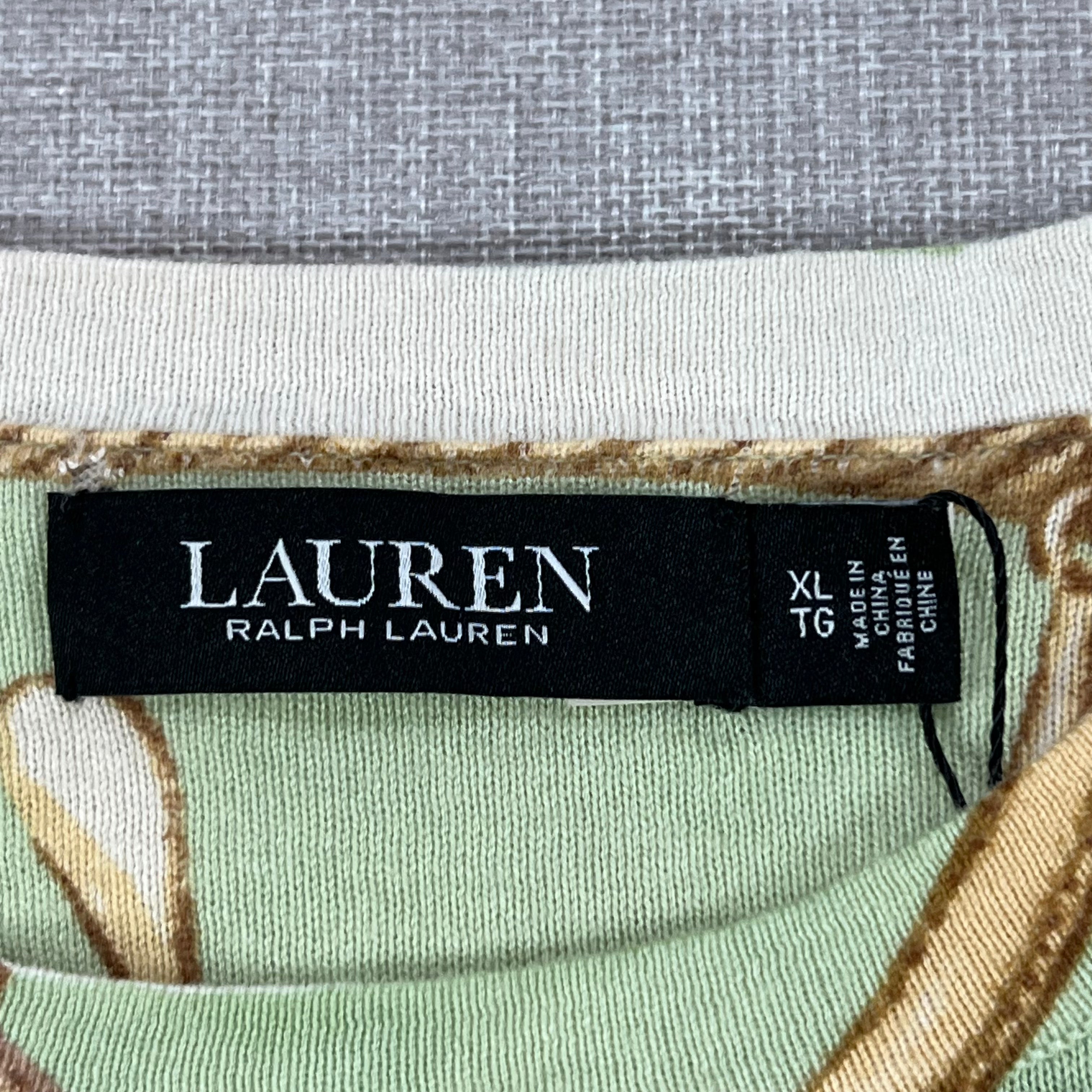 LAUREN RALPH LAUREN EQUESTRIAN-PRINT CREWNECK SWEATER
