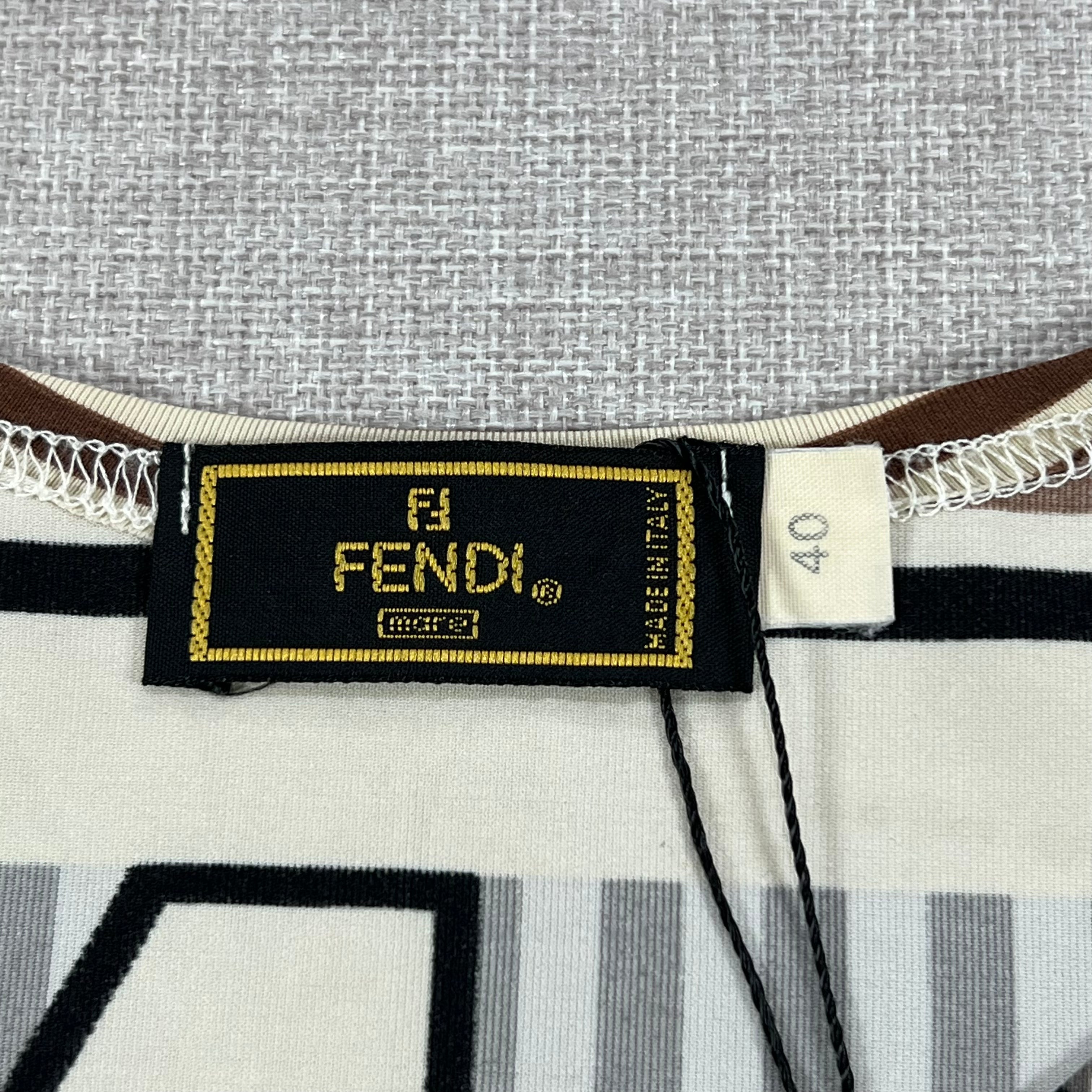 FENDI VINTAGE GEOMETRIC LOGO PRINT TOP