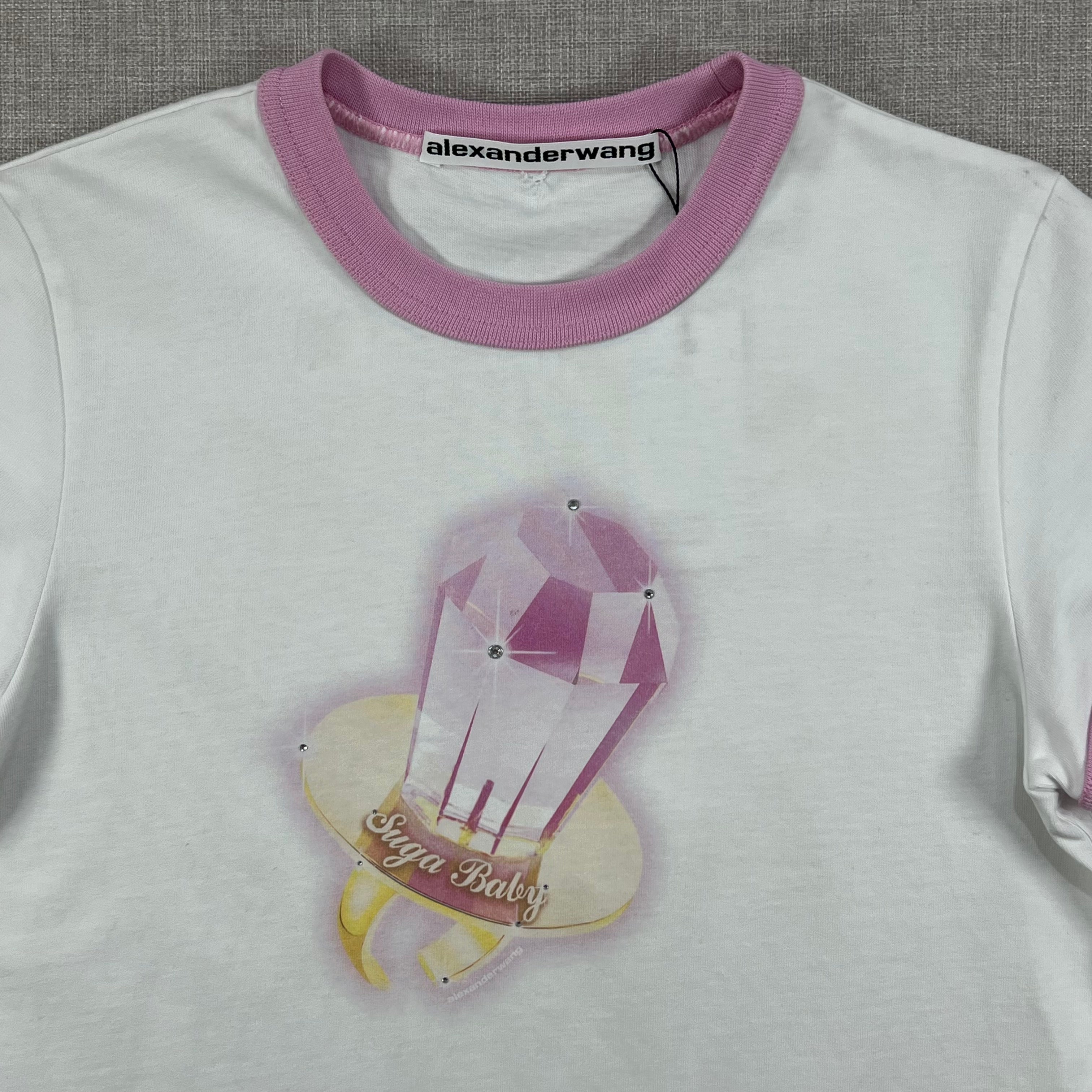 ALEXANDER WANG COTTON JERSEY RINGER TEE
