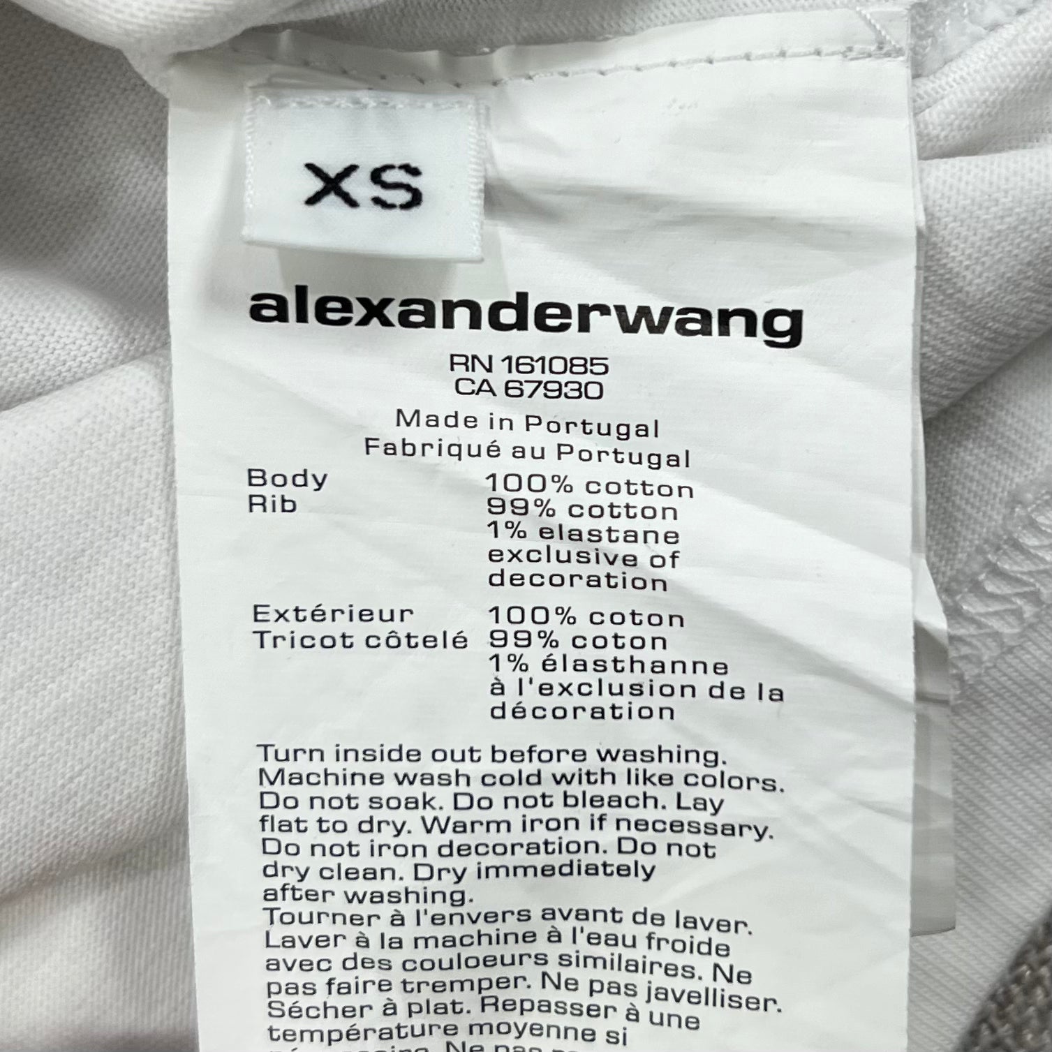ALEXANDER WANG COTTON JERSEY RINGER TEE