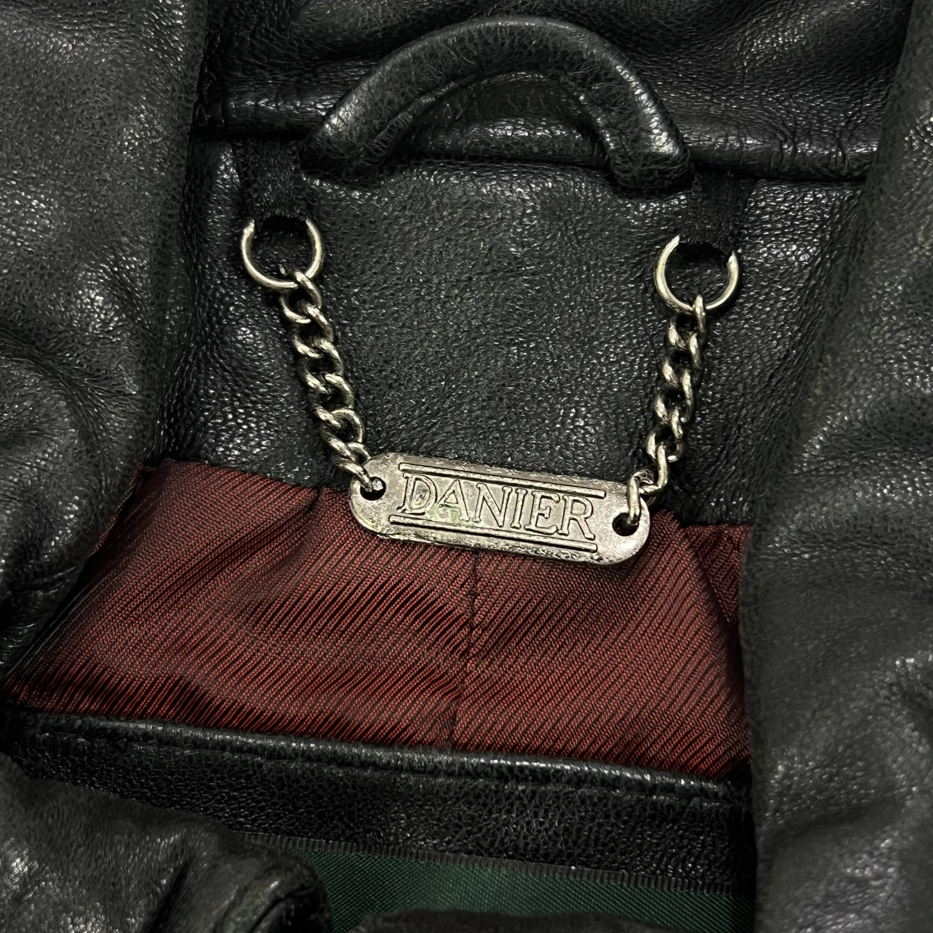 DAINIER LEATHER BLACK FULL-ZIP CLASSIC JACKET