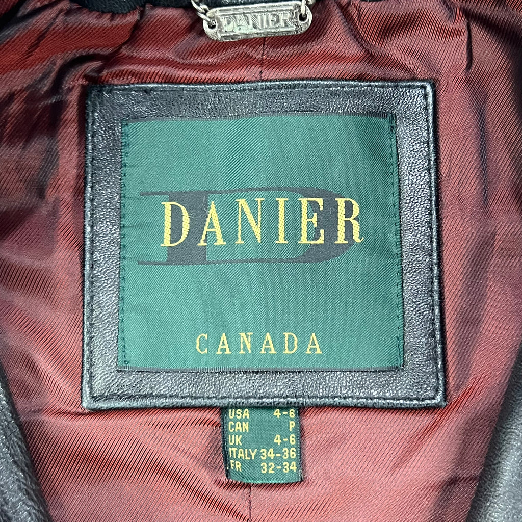 DAINIER LEATHER BLACK FULL-ZIP CLASSIC JACKET