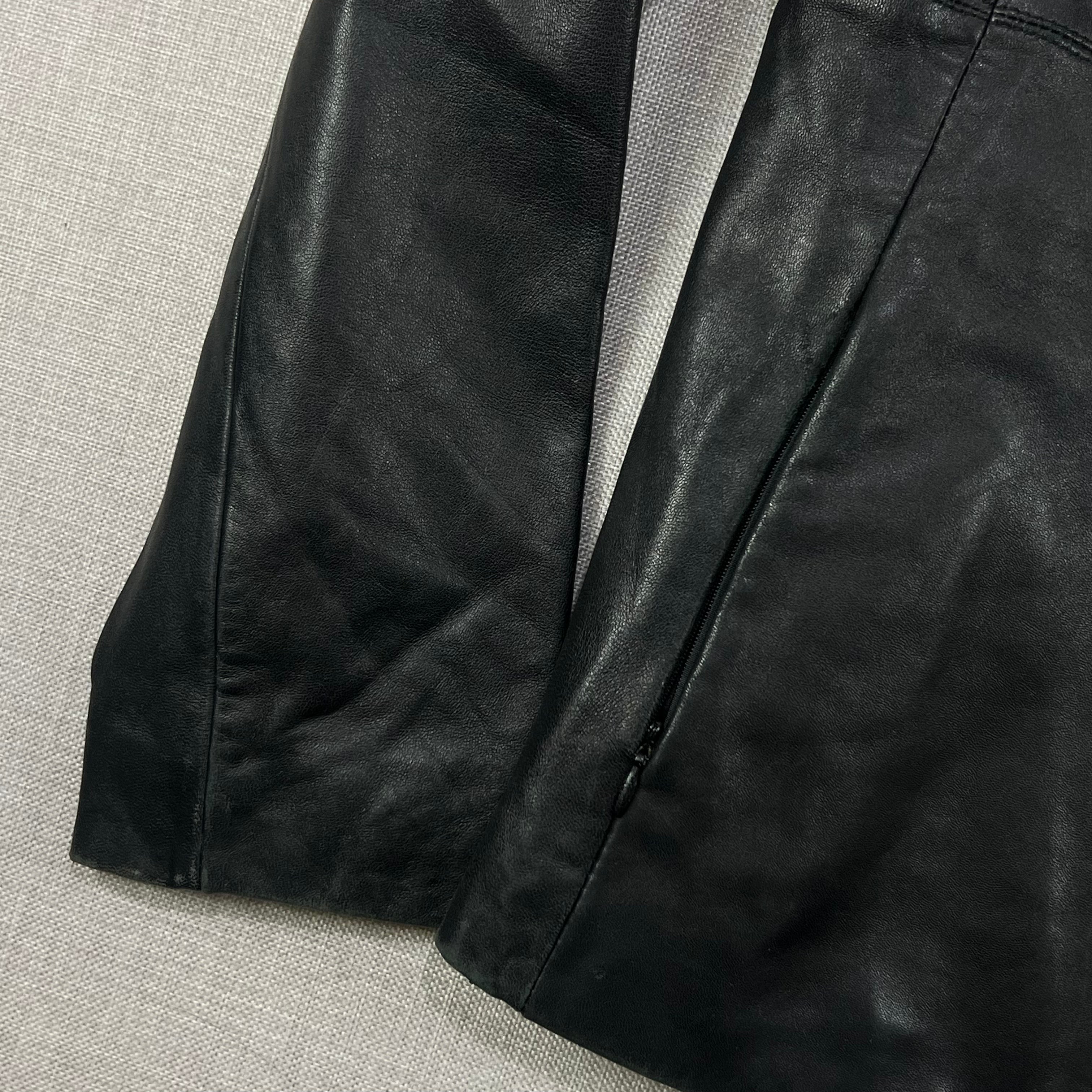 DAINIER LEATHER BLACK FULL-ZIP CLASSIC JACKET