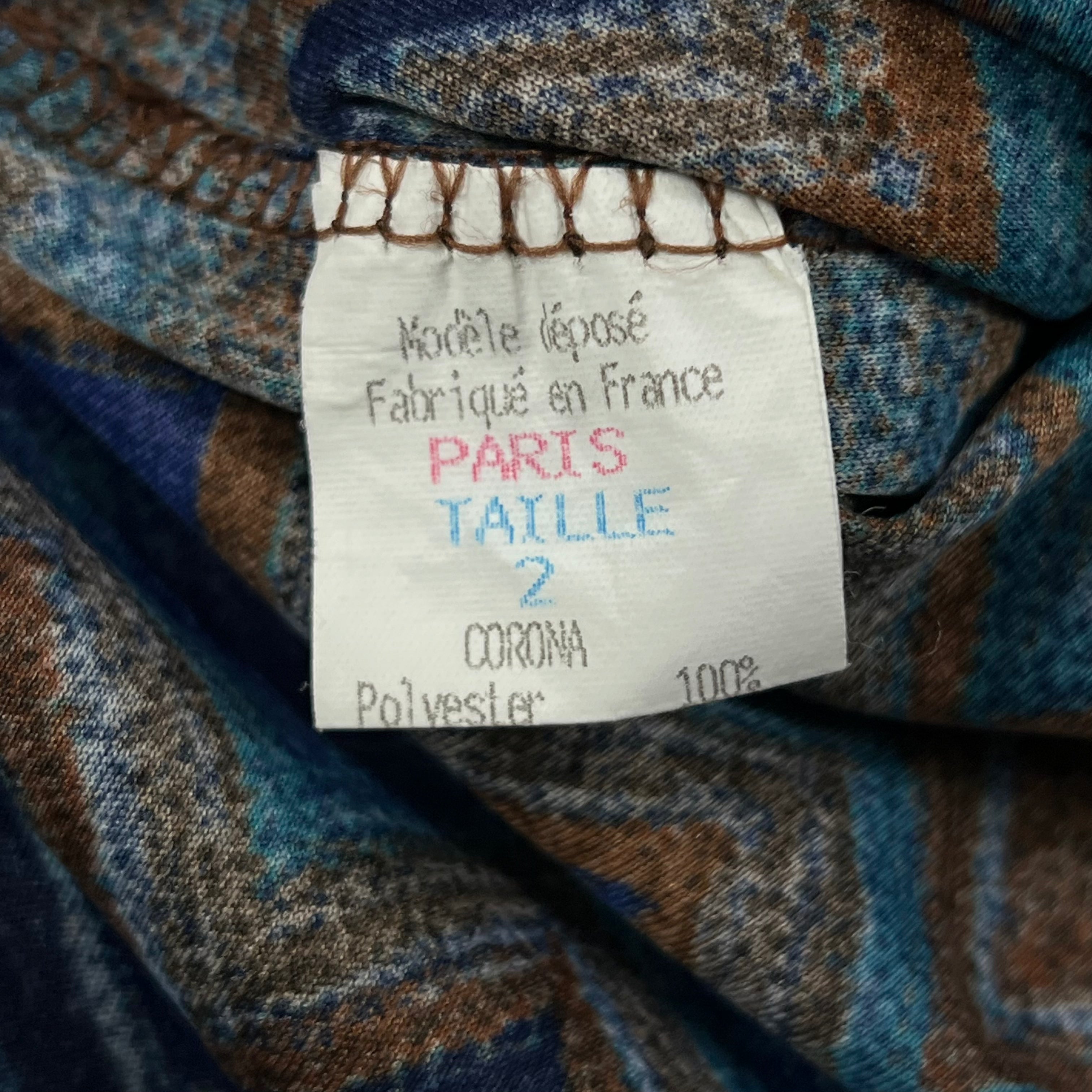 SANDRO BLUE AND BROWN ZIG-ZAG PATTERN P/S