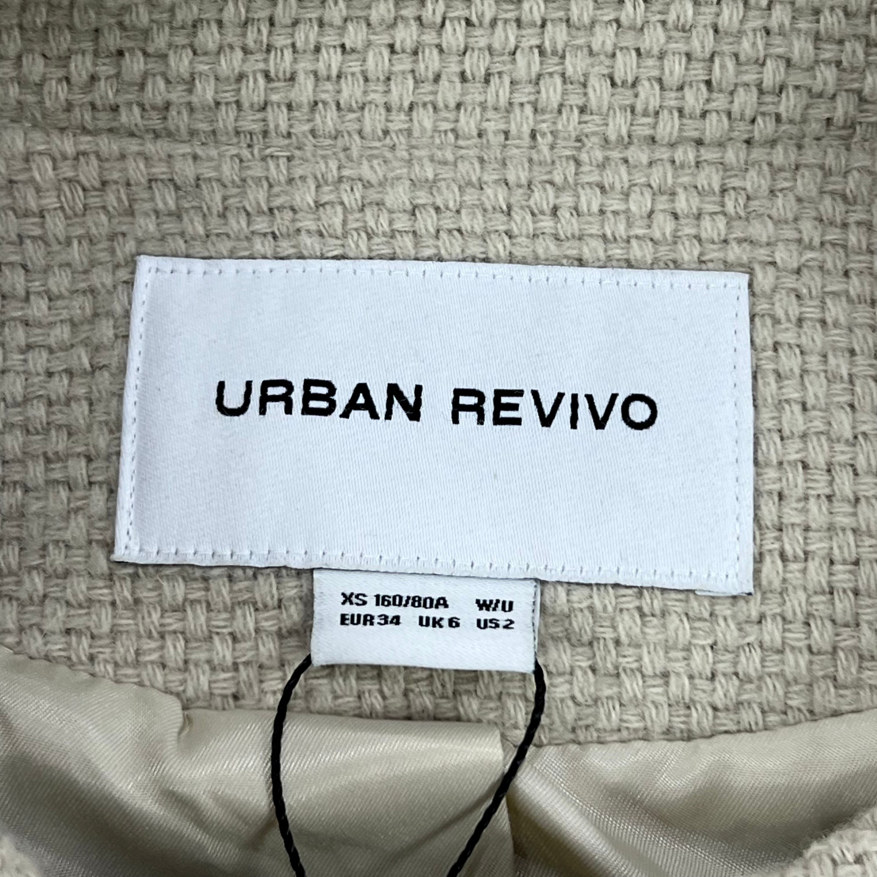URBAN REVIVO BEIGE CROPPED JACKET
