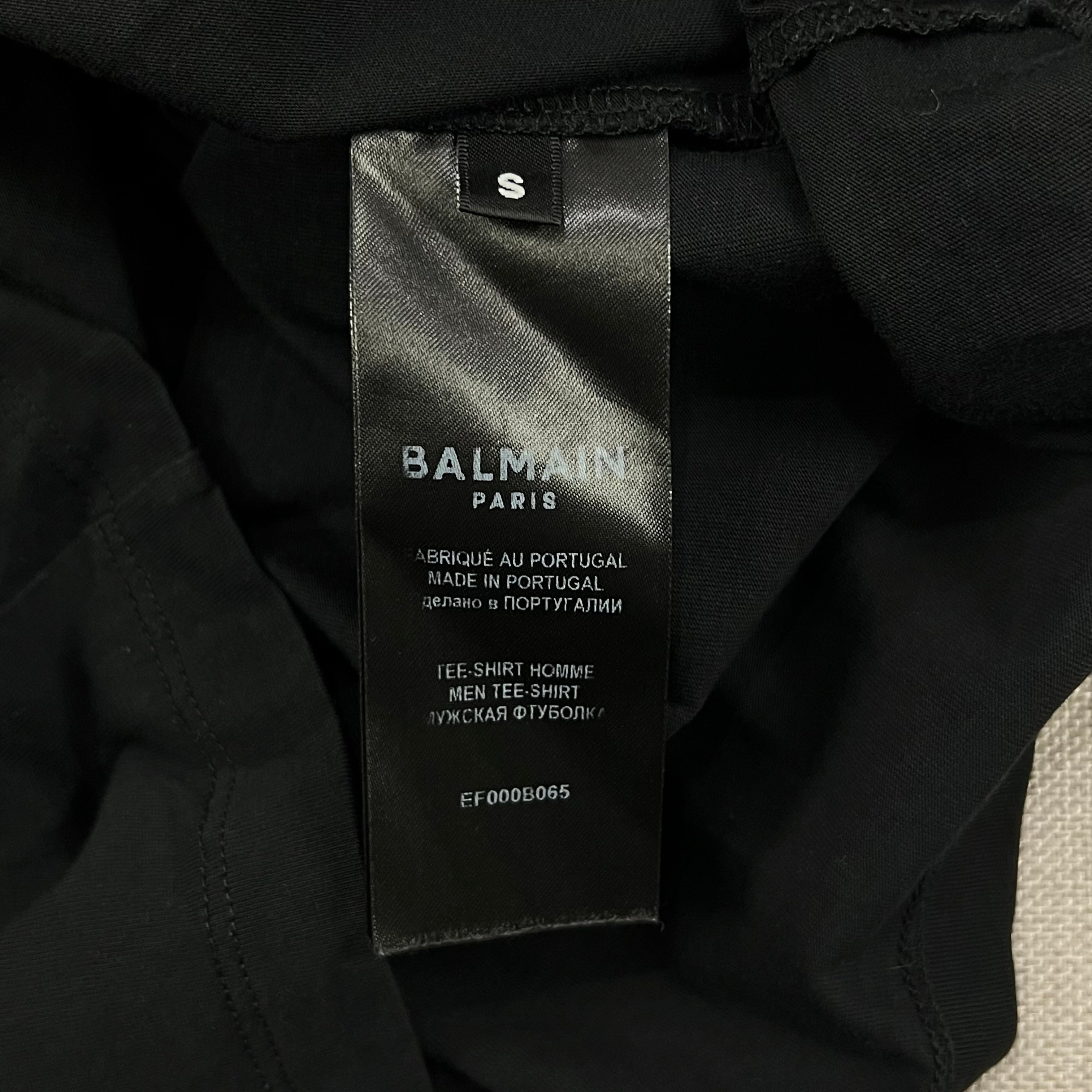 BALMAIN PARIS GOLD-TONE METALLIC LOGO PRINT