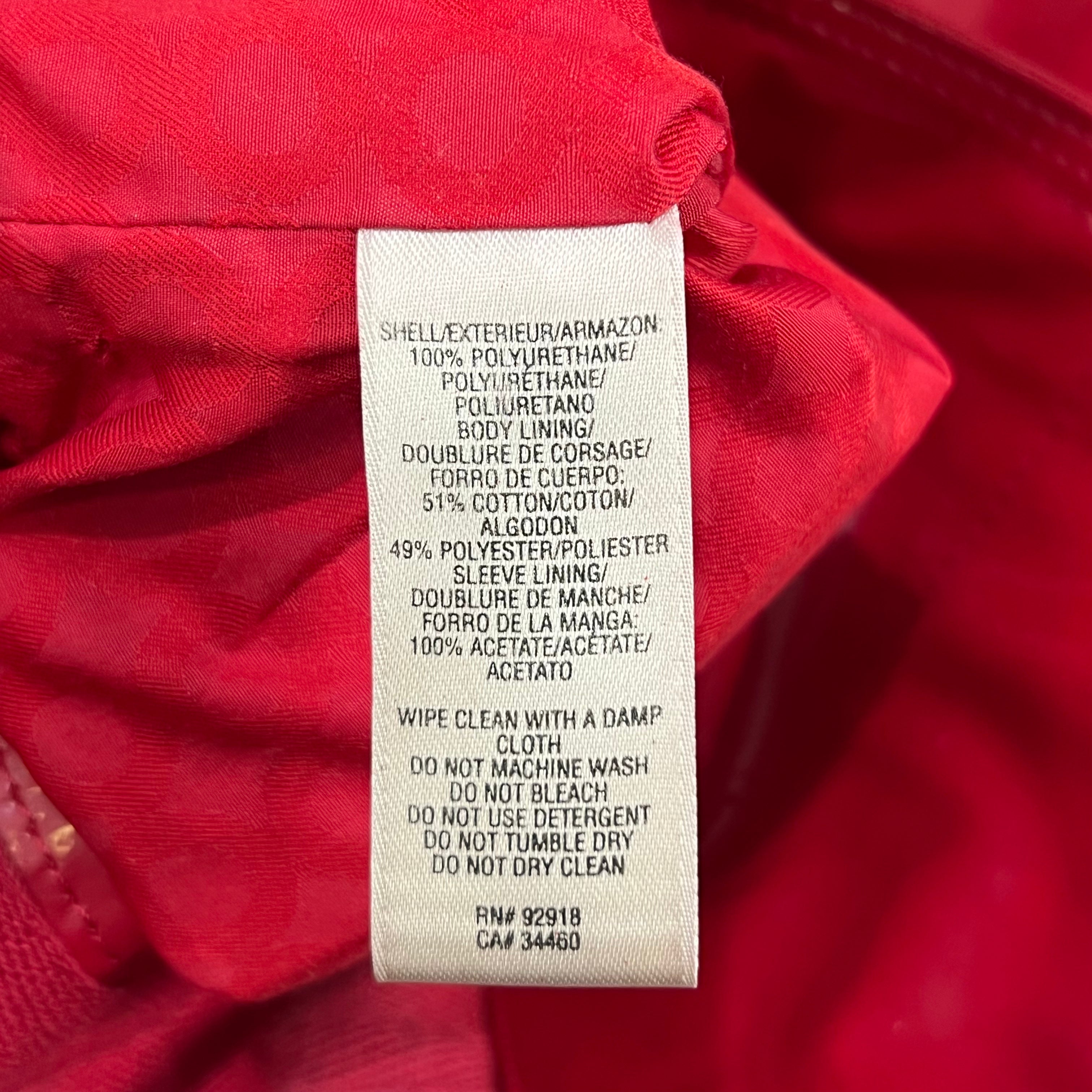 JUICY COUTURE RED PATENT VINYL CROPPED TRENCH COAT