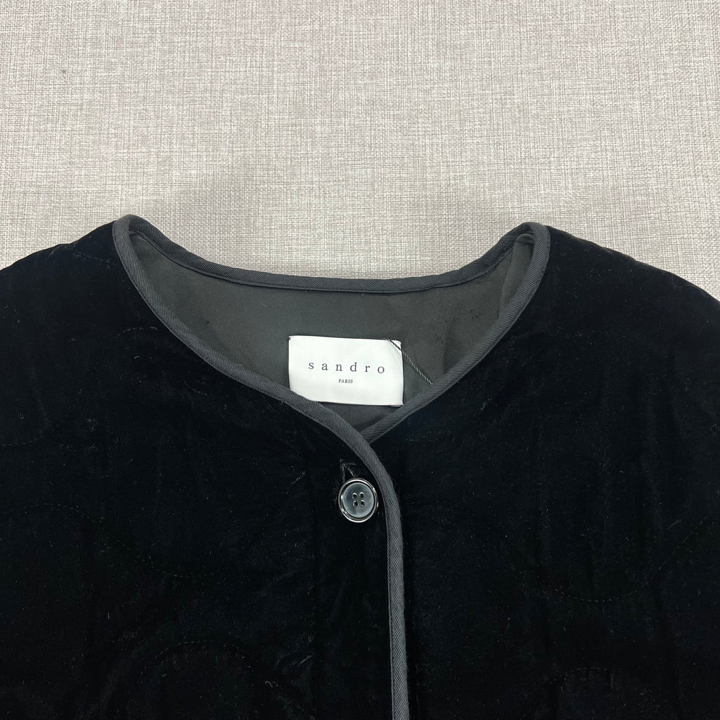 SANDRO WOMEN'S VELVET QUILTED JACKET